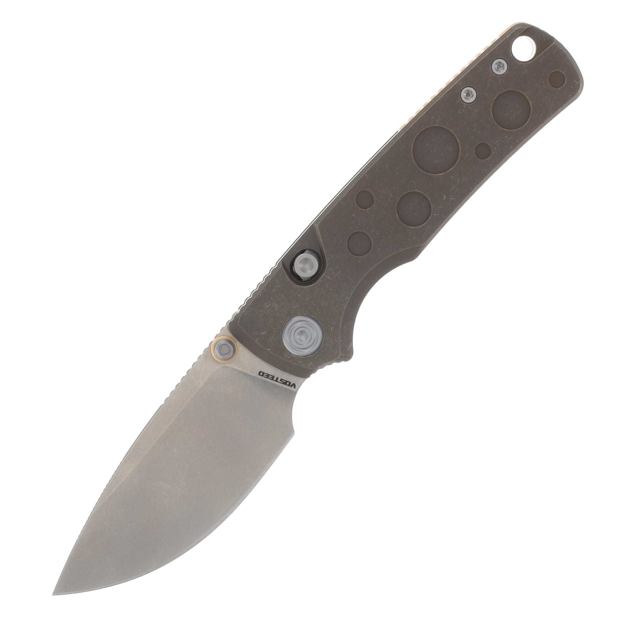 Vosteed Porcupine TiSlim Folder S90V STNWSH - Antique Brasswash Titanium A4807 View 1