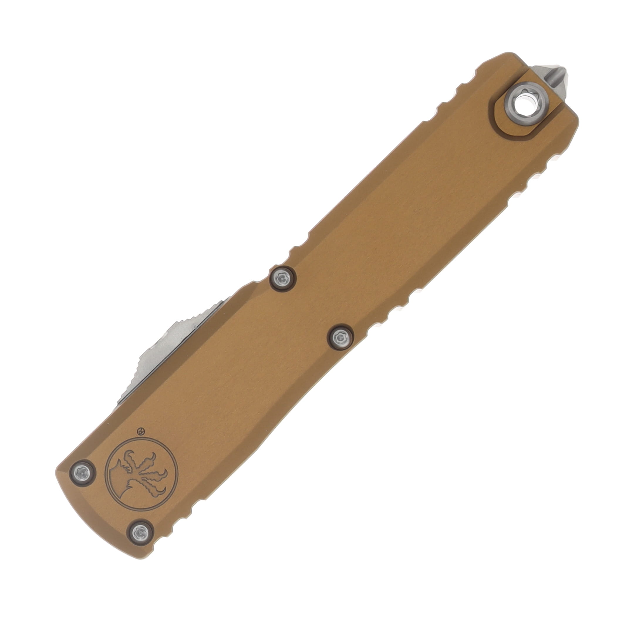 Microtech Ultratech Gen IV OTF Automatic Knife Stonewash Partially Serrated S/E Tan AUMT1121411TA View 3