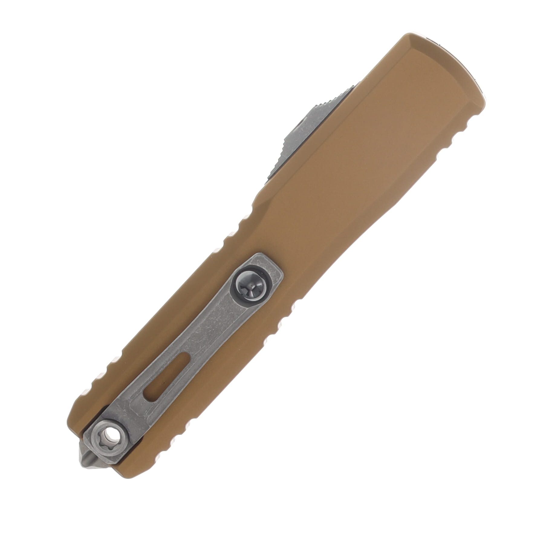 Microtech Ultratech Gen IV OTF Automatic Knife Partially Serrated Apocalyptic D/E Tan AUMT1122411APTA View 4