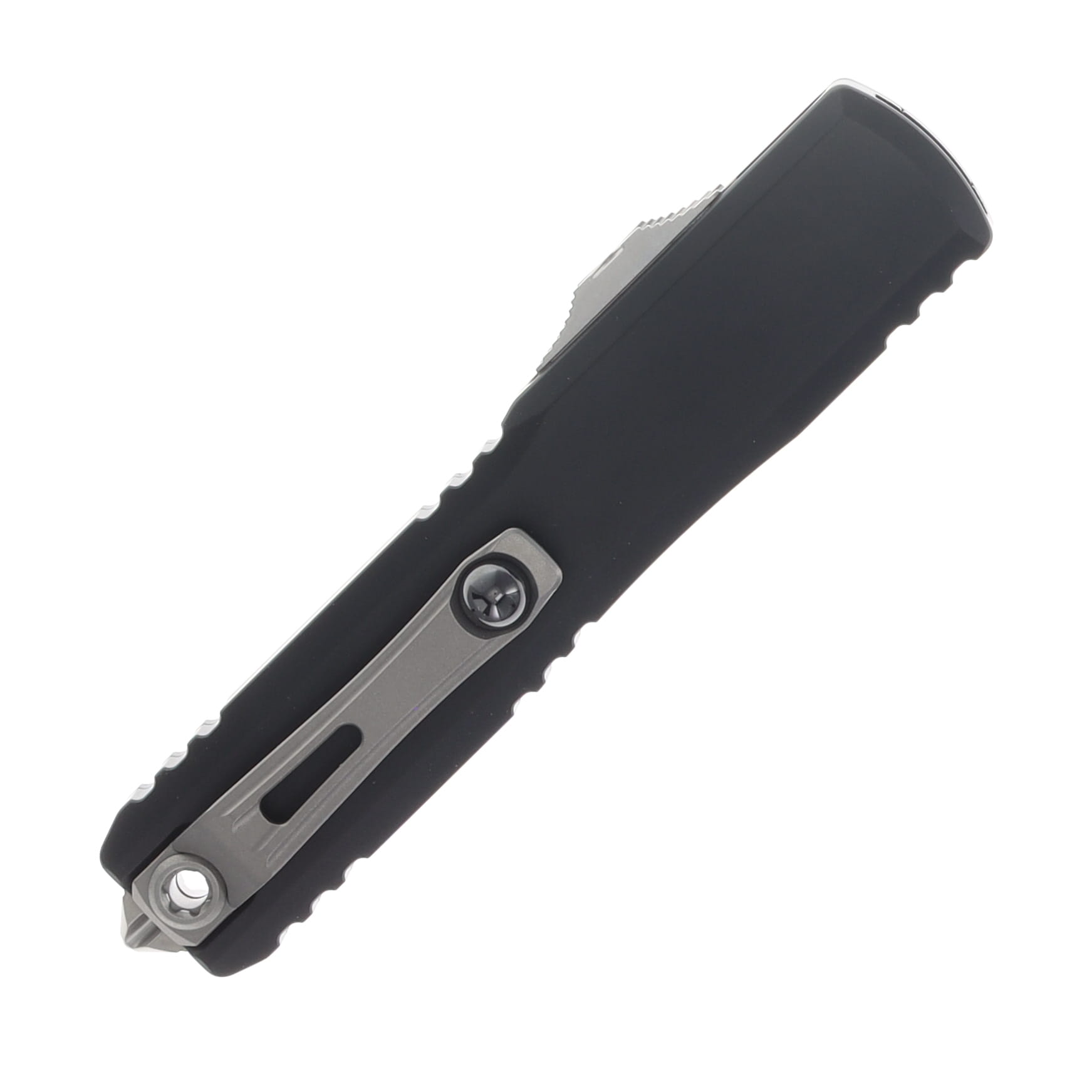 Microtech Ultratech Gen IV OTF Automatic Knife Dual Serrated Stonewash D/E Black AUMT11224D12 View 4