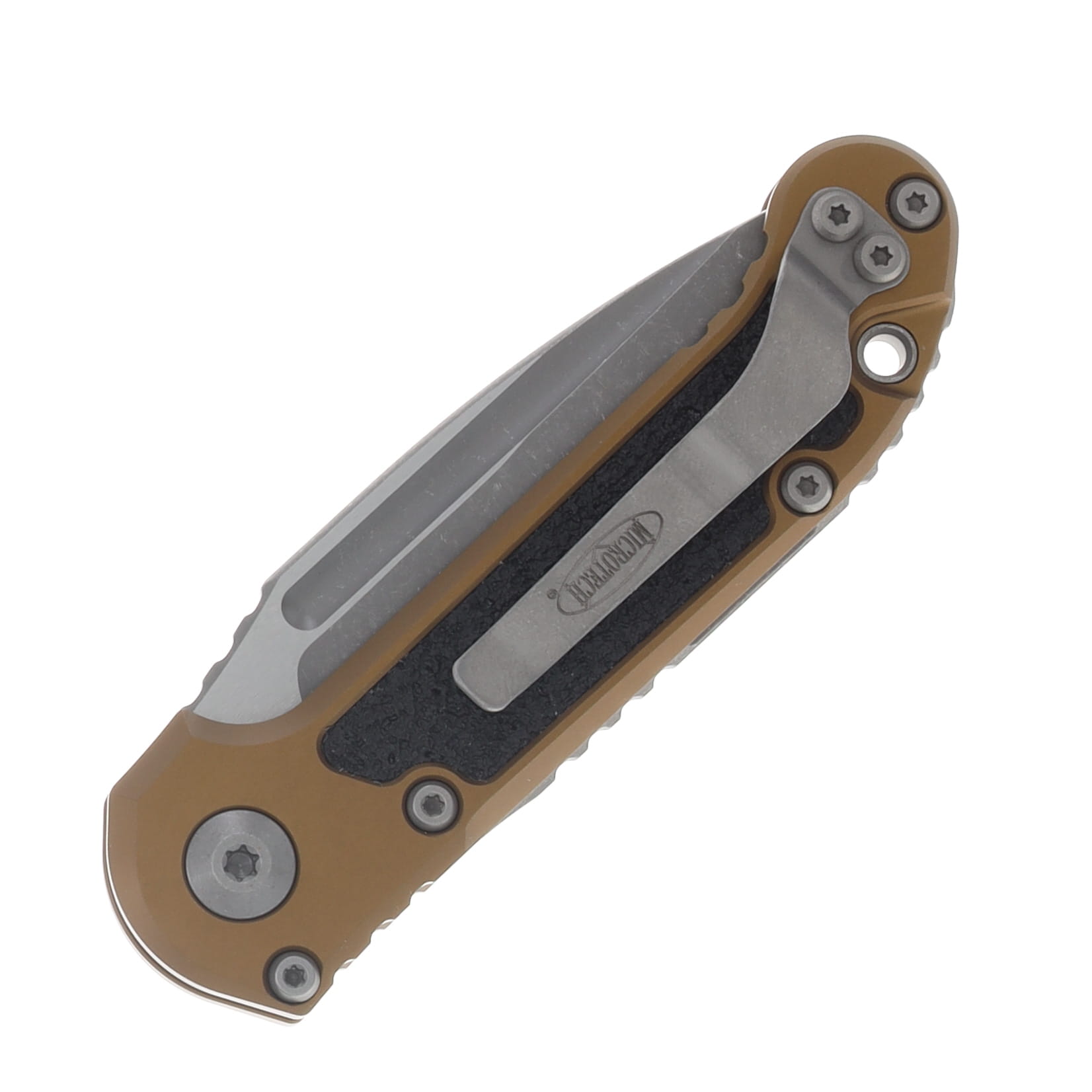 Microtech LUDT Gen III Automatic Knife Partially Serrated Apocalyptic S/E Tan AUMT113511APTA View 4