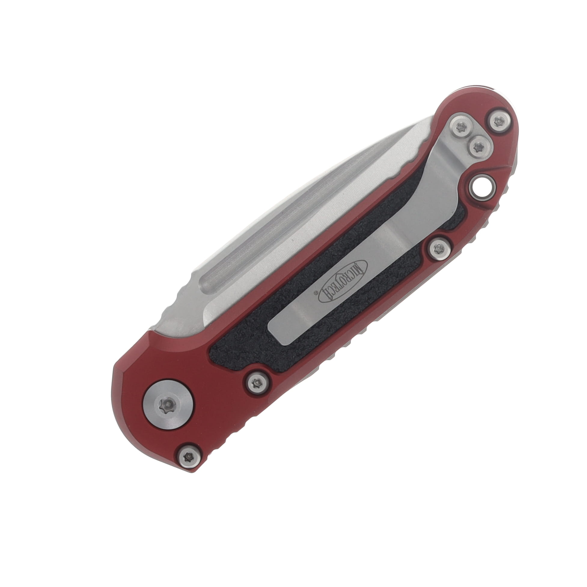 Microtech LUDT Gen III Automatic Knife Stonewash Partially Serrated S/E Merlot AUMT113511MR View 4