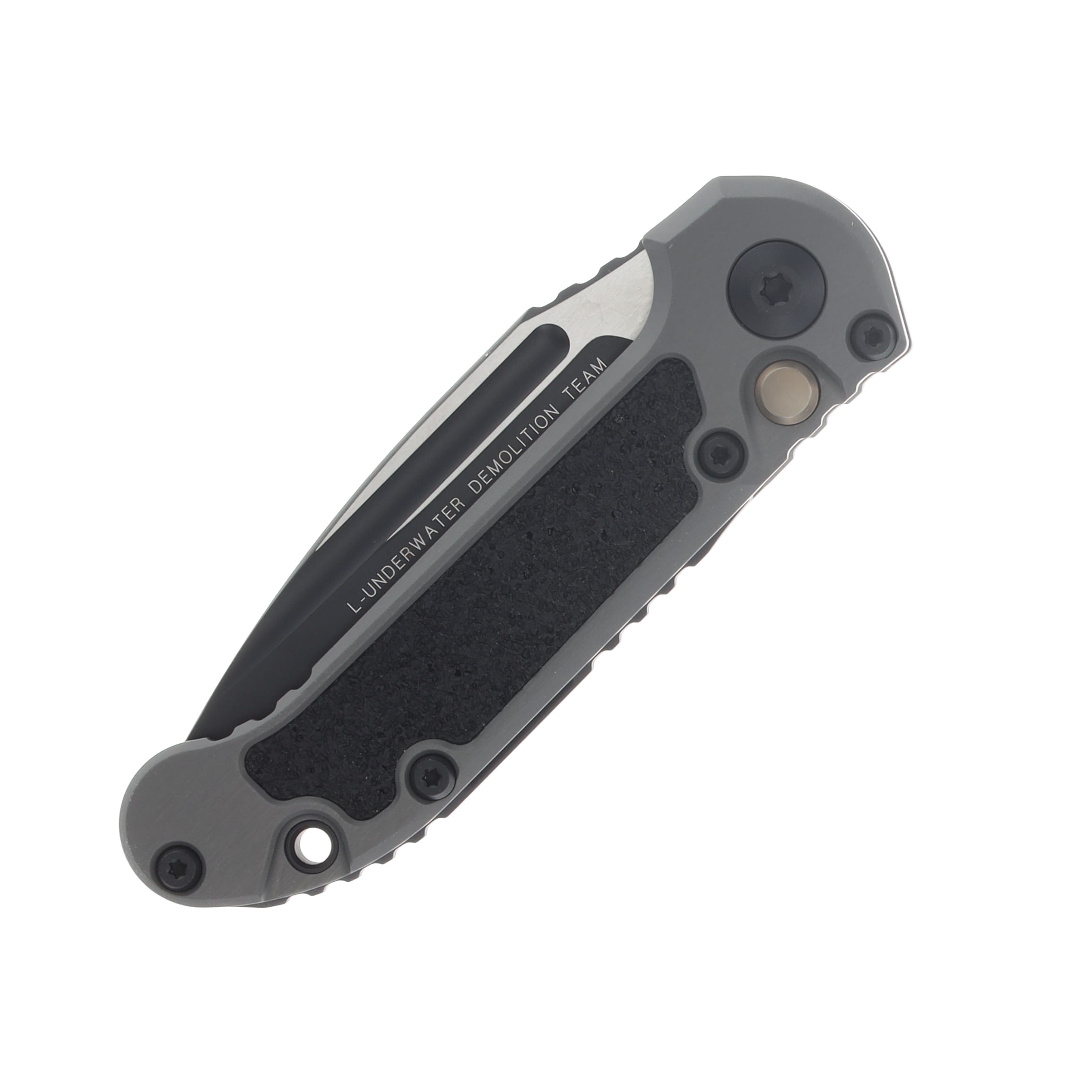 Microtech LUDT Gen III Automatic Knife Partially Serrated Black S/E Natural Clear Aluminum AUMT11352NC View 3