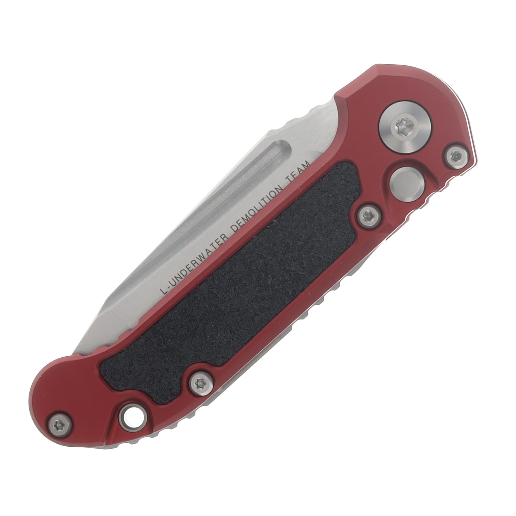 Microtech LUDT Gen III Automatic Knife Stonewash Partially Serrated T/E Merlot AUMT113611MR View 4