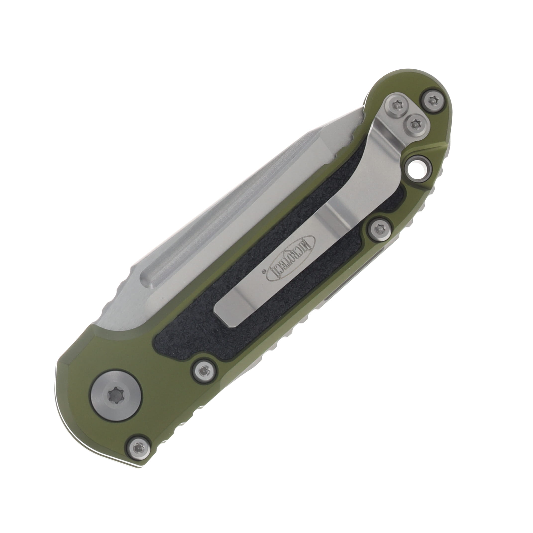 Microtech LUDT Gen III Automatic Knife Stonewash Partially Serrated T/E OD Green AUMT113611OD View 4