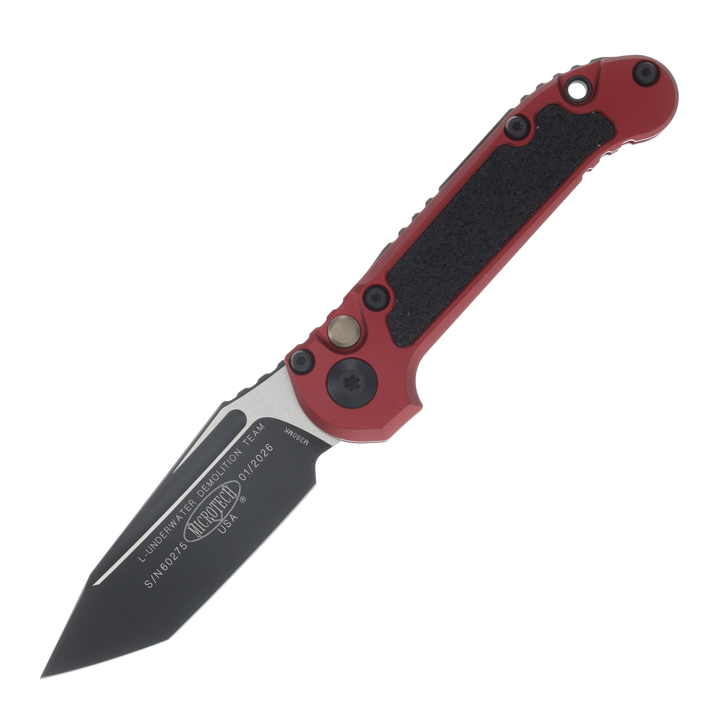 Microtech LUDT Gen III Automatic Knife Black T/E Merlot AUMT11361MR View 1