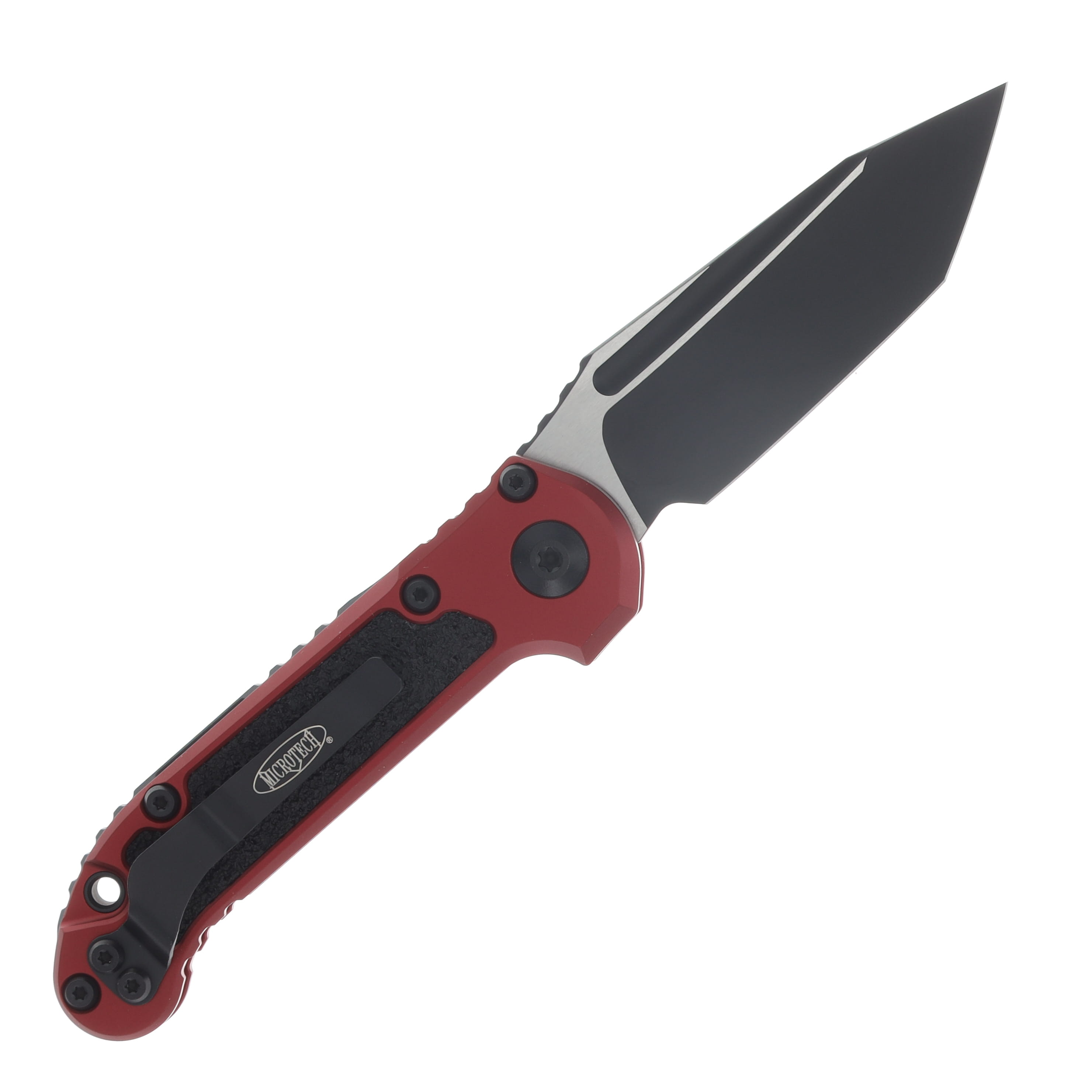 Microtech LUDT Gen III Automatic Knife Black T/E Merlot AUMT11361MR View 2