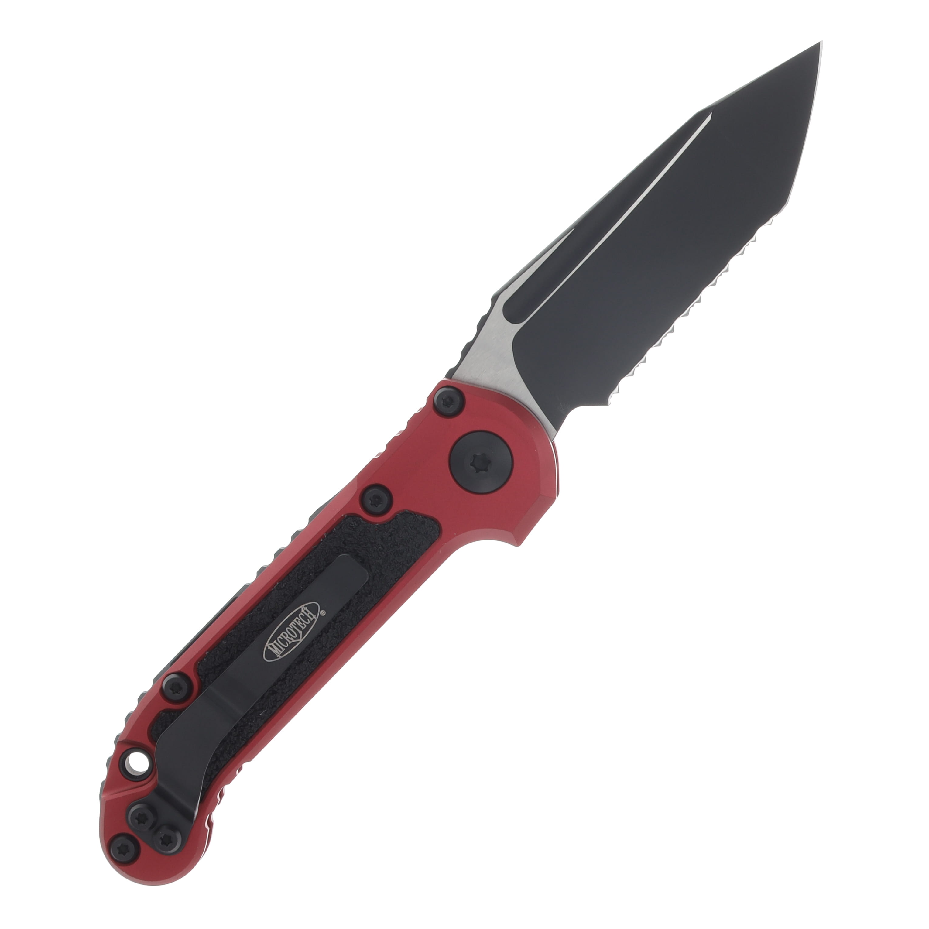 Microtech LUDT Gen III Automatic Knife Black Serrated T/E Merlot AUMT11363MR View 2