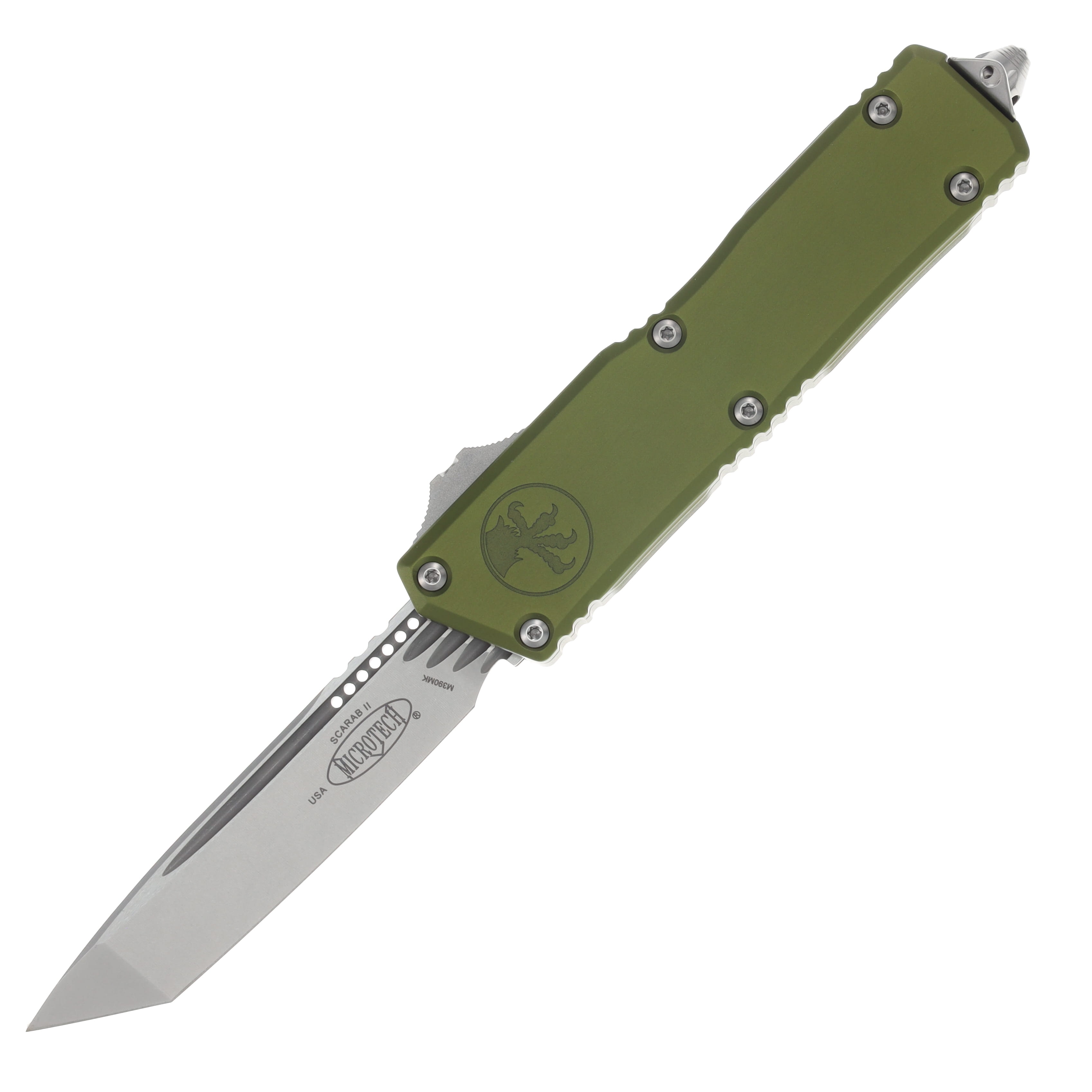 Microtech Scarab II Gen III Executive Tanto Stonewash Standard OD Green View 1