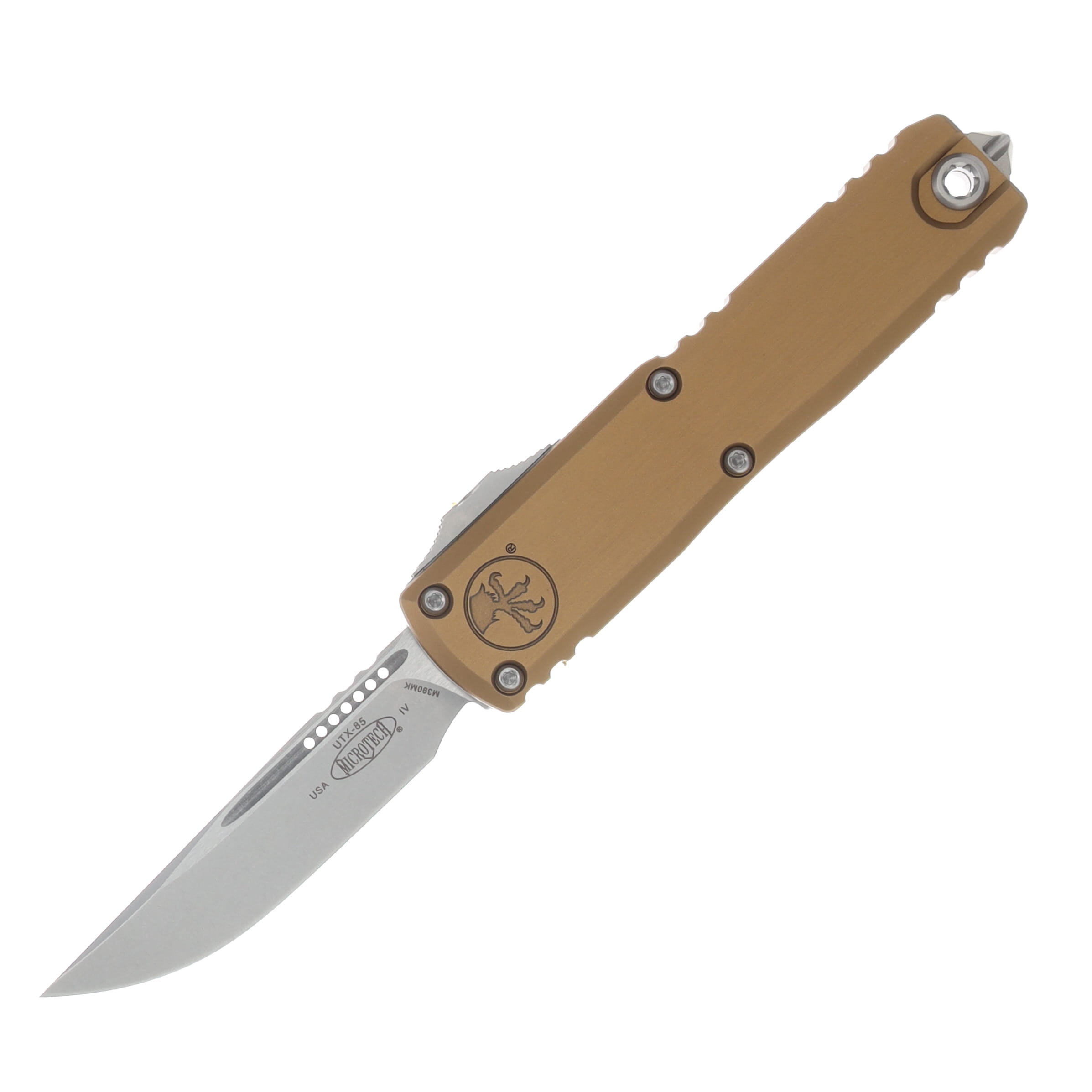 Microtech UTX-85 Gen IV OTF Auto S/E Stonewash Standard Tan AUMT1231410TA View 1