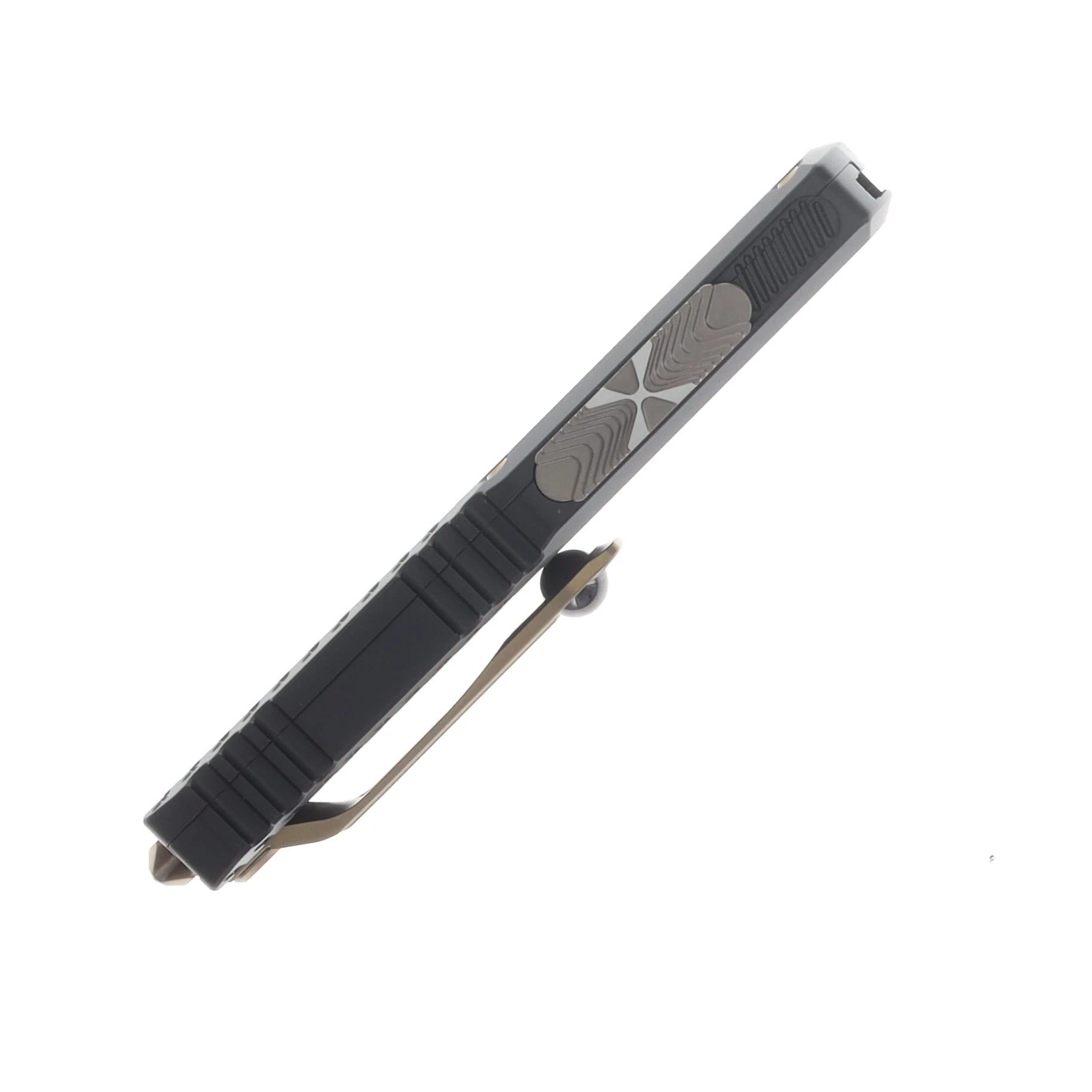 Microtech UTX-85 Gen IV OTF Auto D/E P/S Jedi Master Green Blade Bronze/Black AUMT123242JM View 5