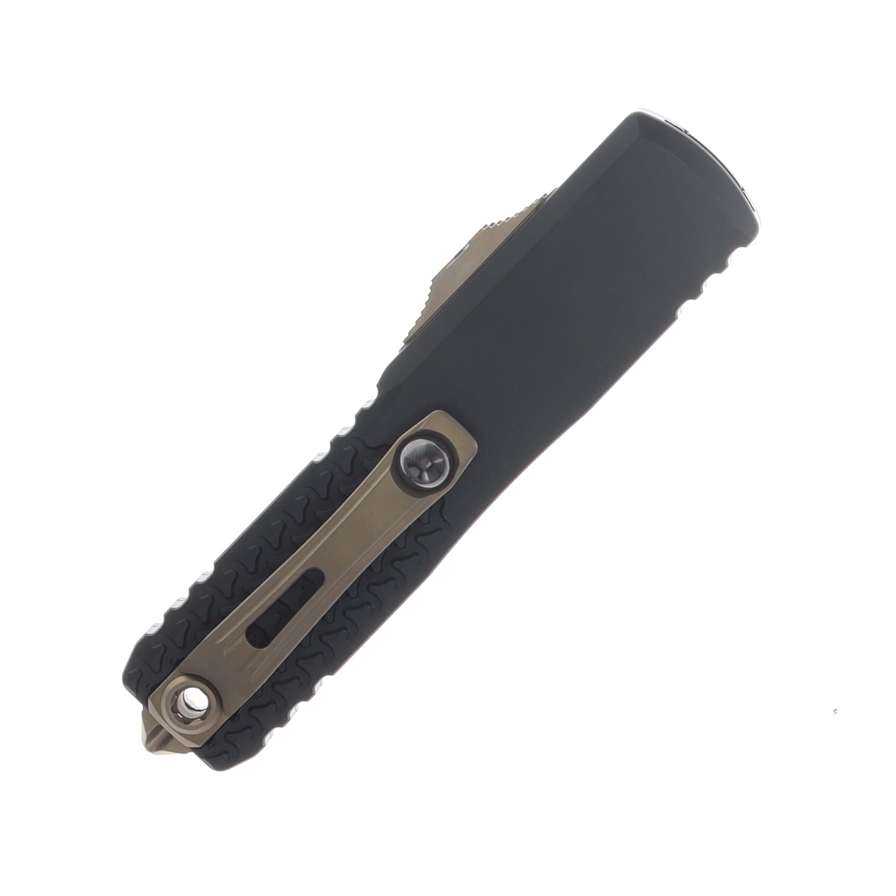 Microtech UTX-85 Gen IV OTF Auto D/E P/S Jedi Master Green Blade Bronze/Black AUMT123242JM View 4