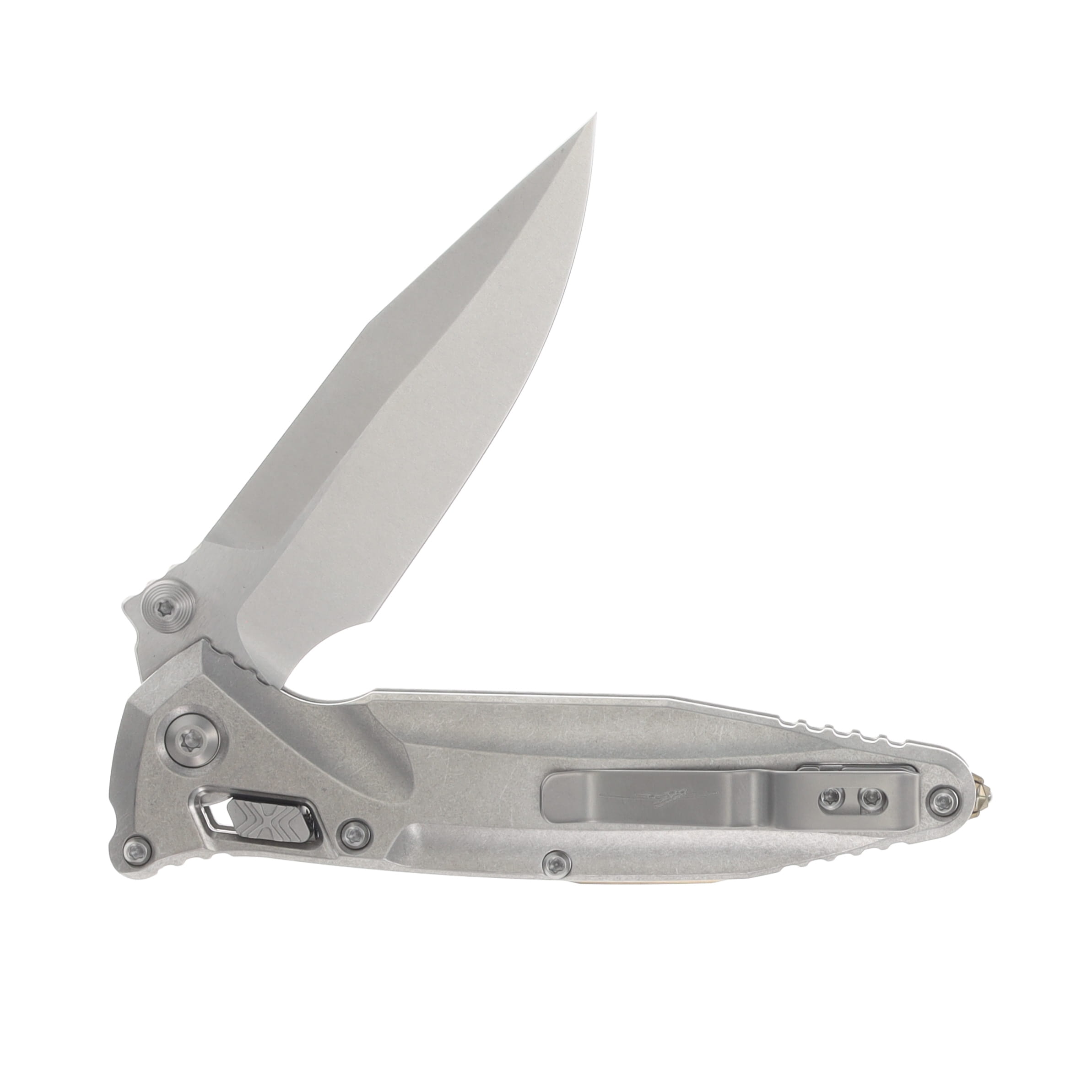 Microtech Socom Delta RAM-LOK Spear Point MS Folder STNWSH-STNWSH TI W/ Bronze AUMT159RL10SMS2 View 4