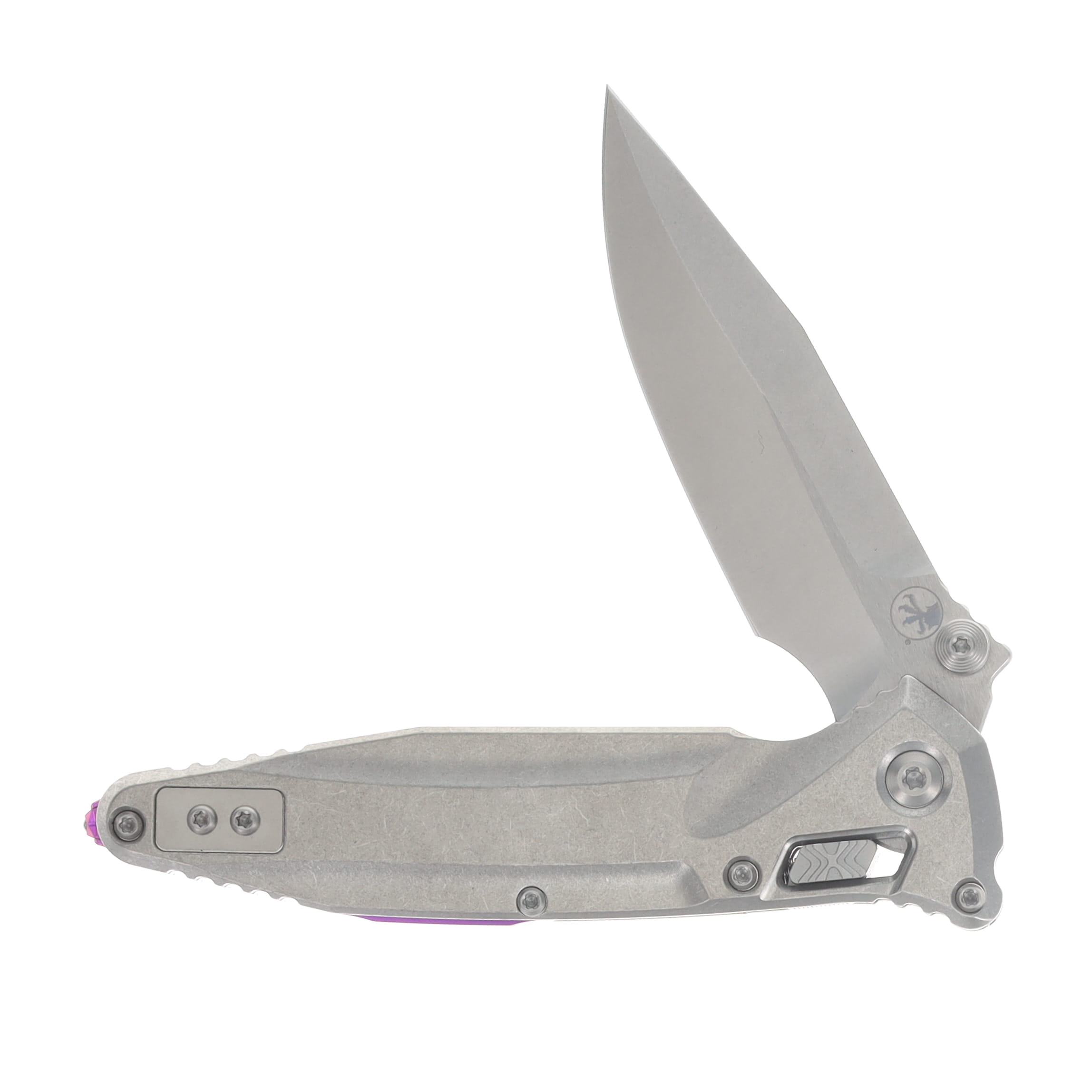 Microtech Socom Delta RAM-LOK Spear Point MS Folder STNWSH- STNWSH TI W/ Purple View 3