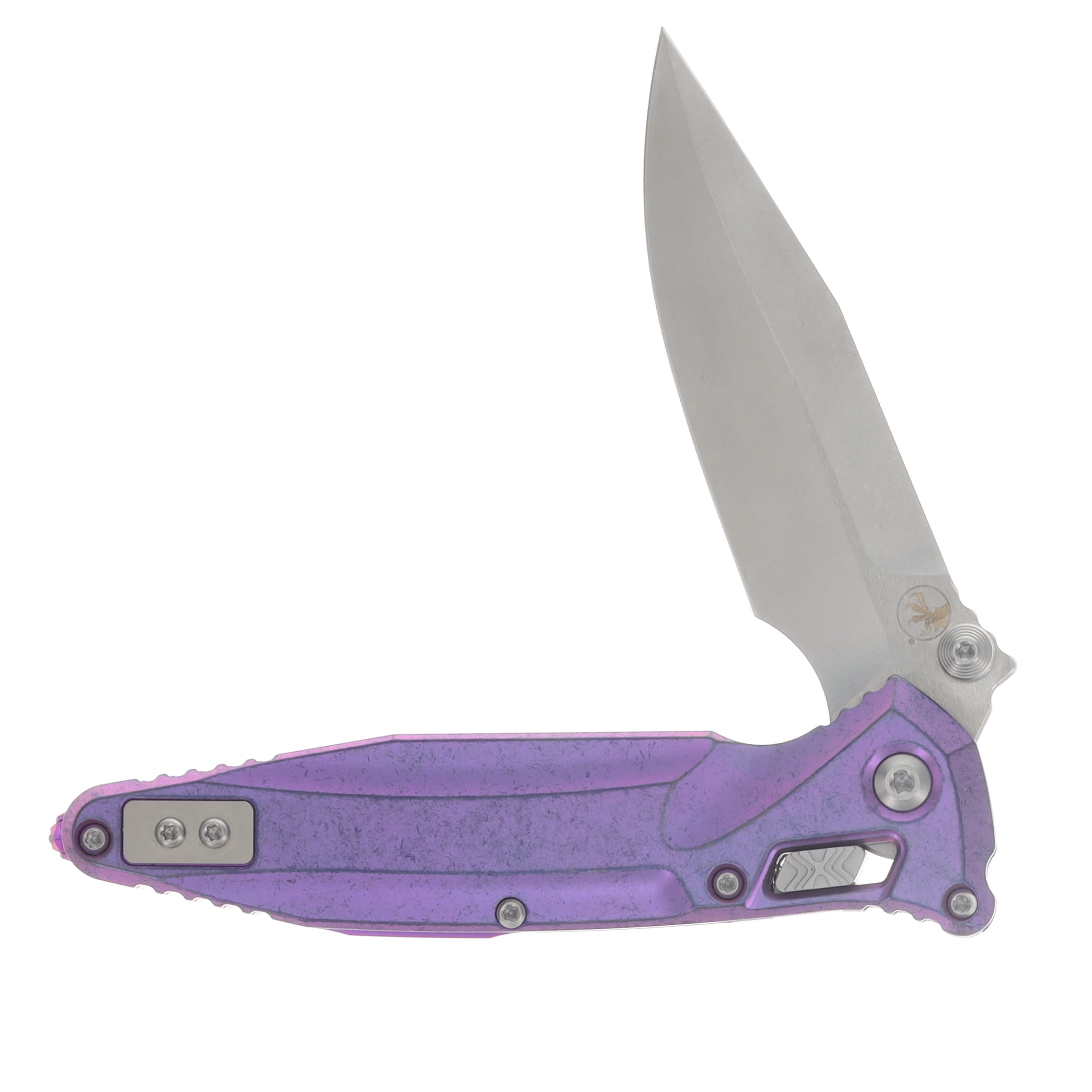 Microtech Socom Delta RAM-LOK Spear Point MS Folder STNWSH-Purple Haze Anodized TI W/ Purple AUMT159RL10SMS6 View 3
