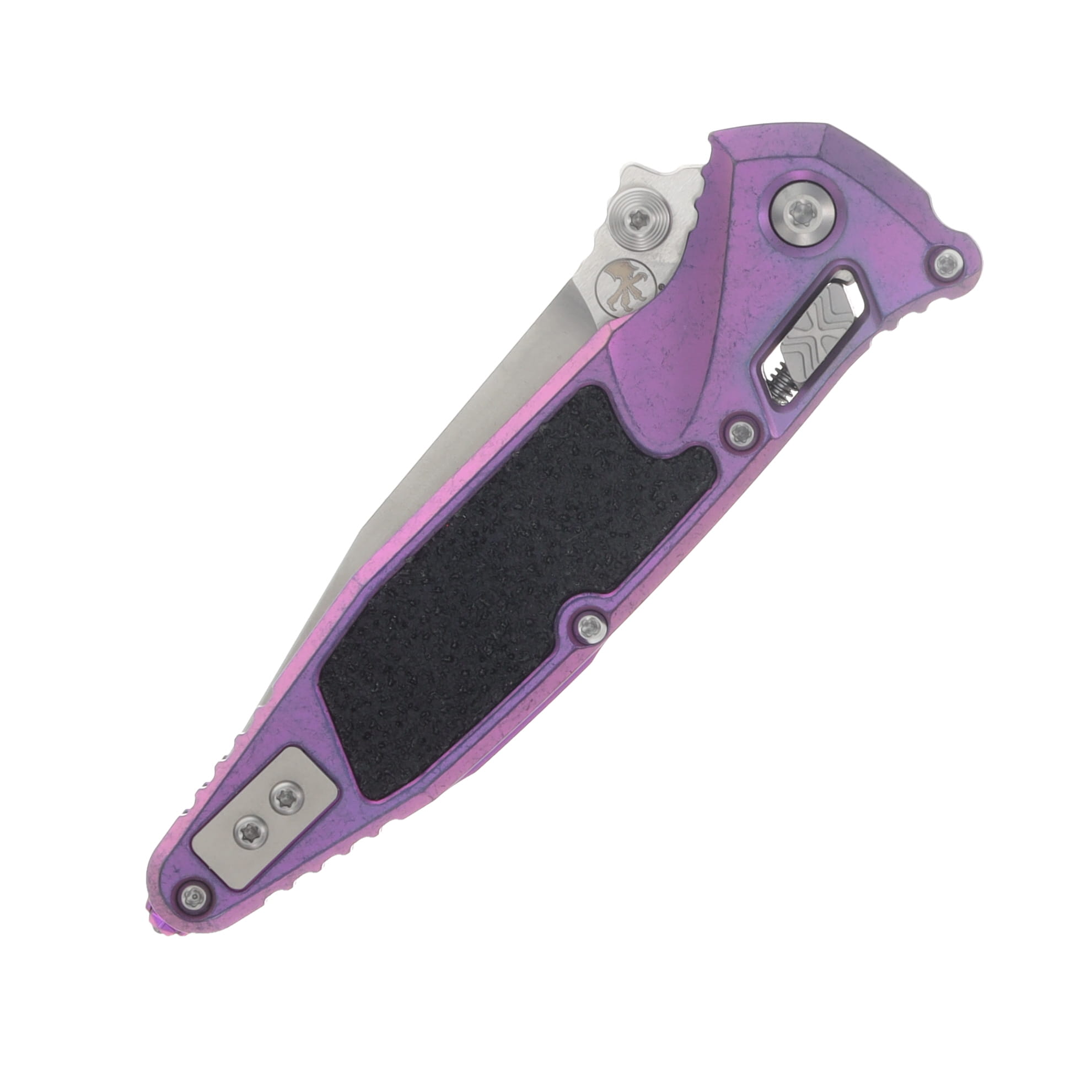 Microtech Socom RAM-LOK Spear Point MS Folder STNWSH-Purple Haze Anodized TI W/Textured Inlay AUMT160RL10SMS6 View 3