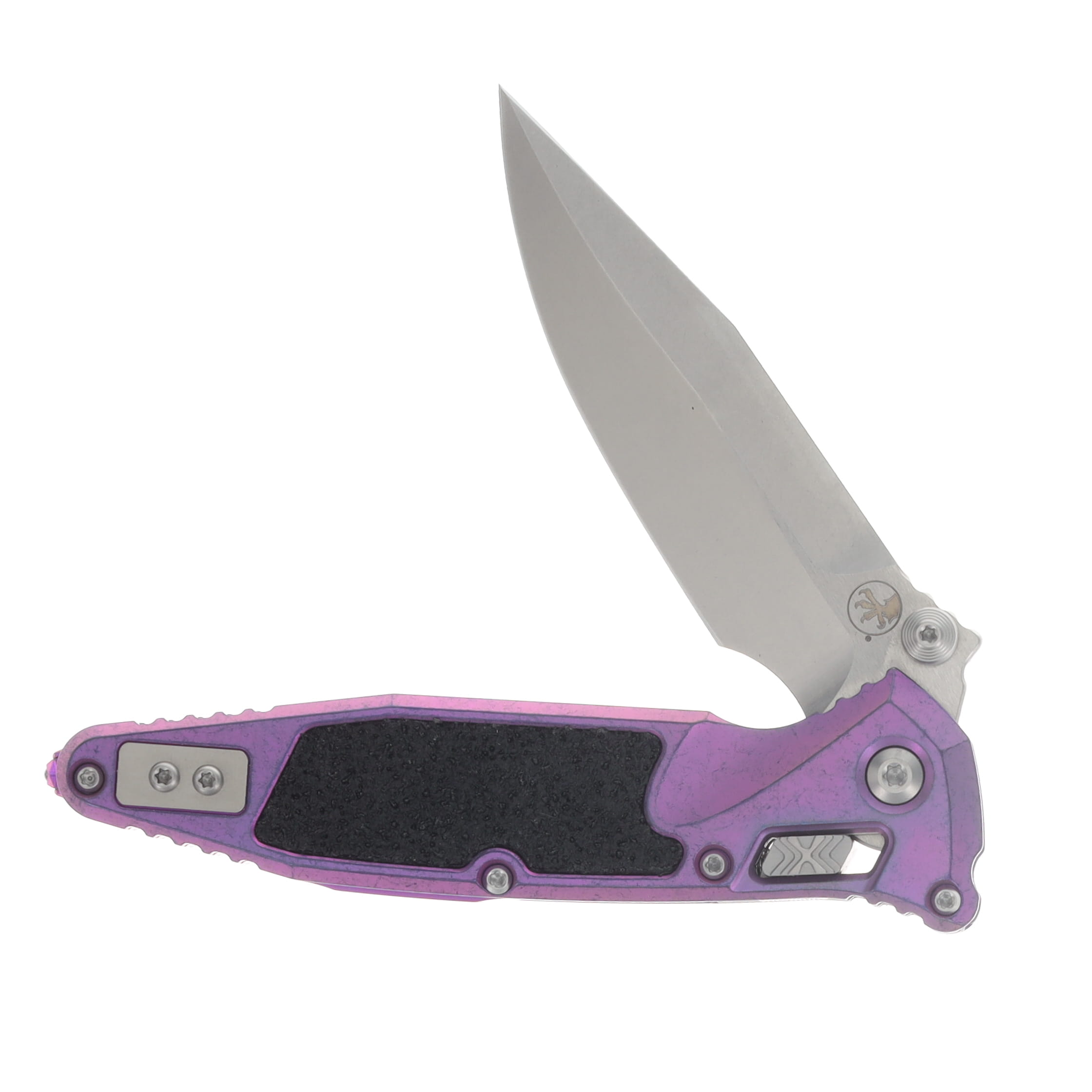Microtech Socom RAM-LOK Spear Point MS Folder STNWSH-Purple Haze Anodized TI W/Textured Inlay AUMT160RL10SMS6 View 5