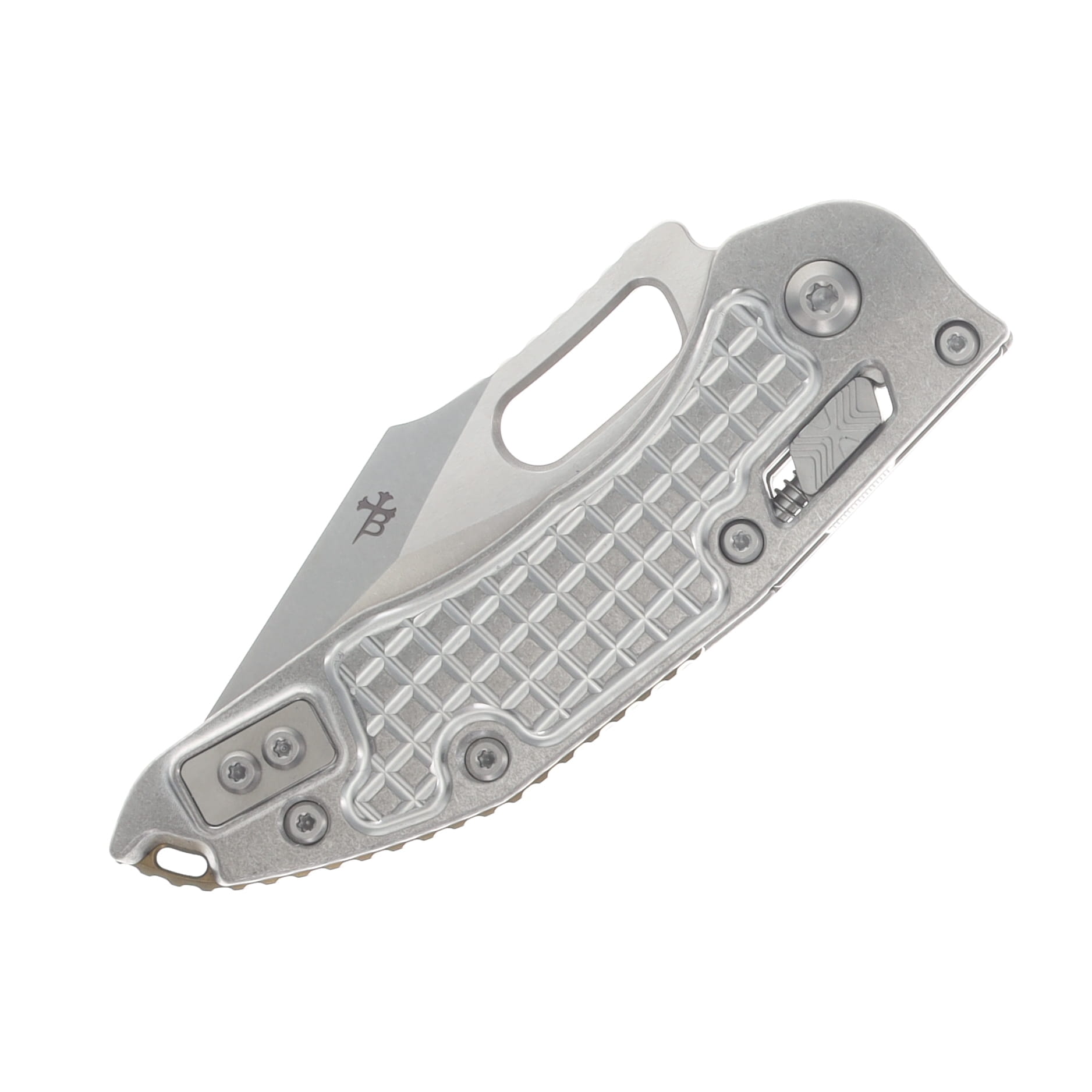 Microtech M-Stitch RAM-LOK MS Folder STNWSH-STNWSH Slab Side TI W/ Blue AUMT169MRL10MS2 View 5