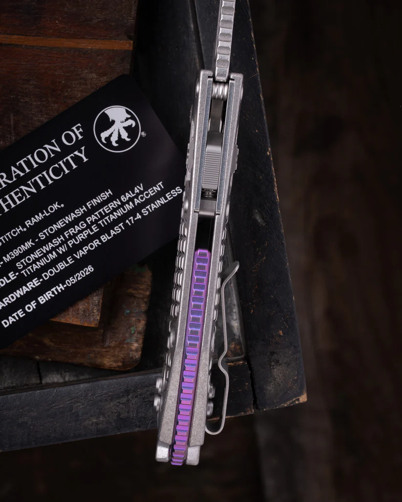 Microtech Stitch RAM-LOK MS STD Folder STNWSH-STNWSH Frag 6AL4V TI W/Purple AUMT169RL10FRMS3 View 12