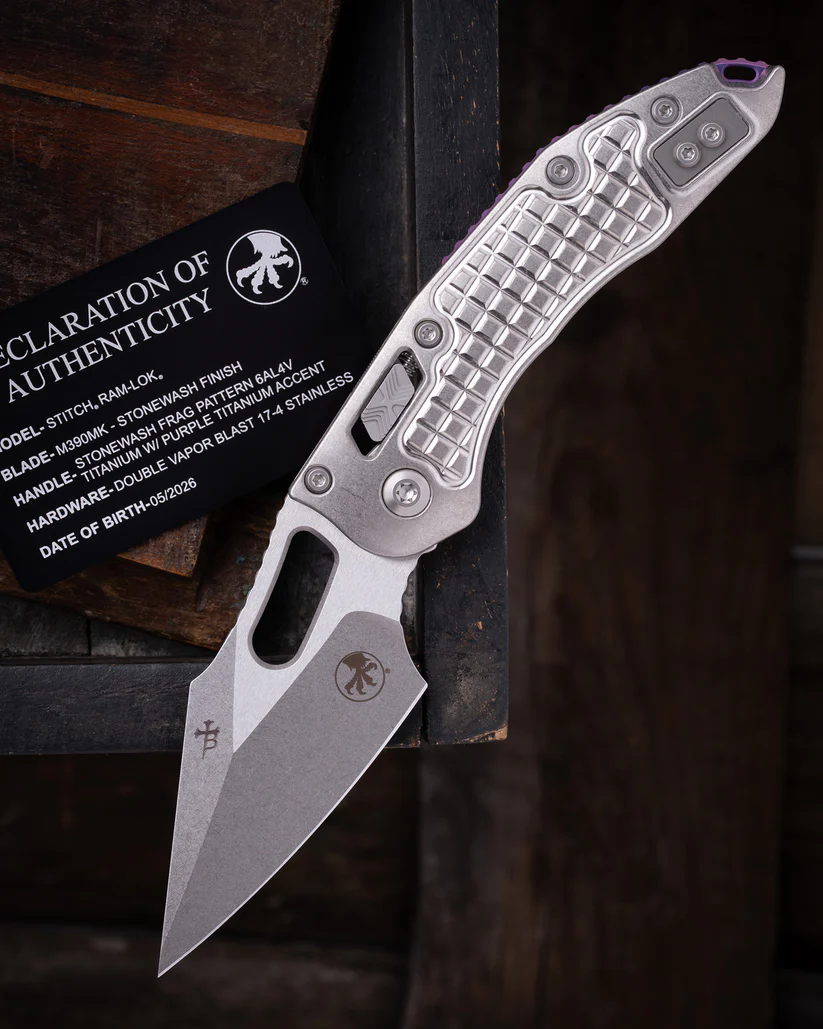 Microtech Stitch RAM-LOK MS STD Folder STNWSH-STNWSH Frag 6AL4V TI W/Purple AUMT169RL10FRMS3 View 10