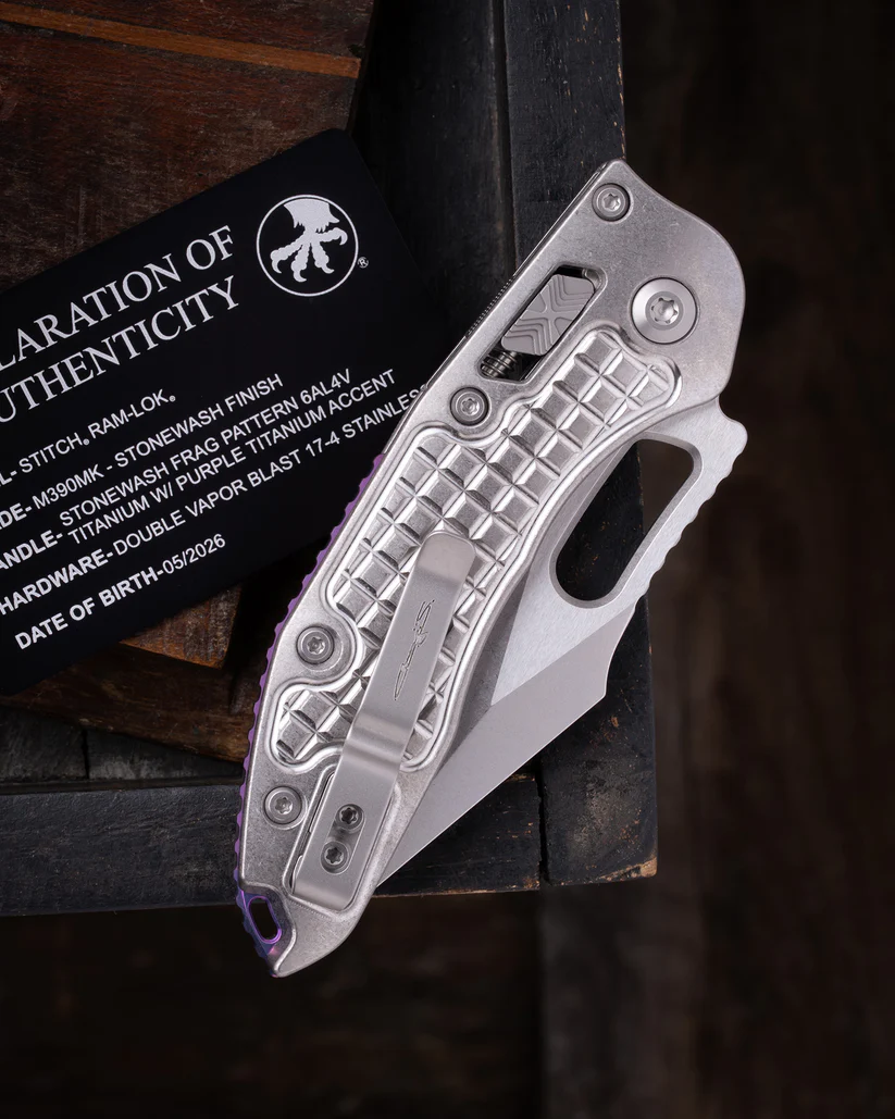 Microtech Stitch RAM-LOK MS STD Folder STNWSH-STNWSH Frag 6AL4V TI W/Purple AUMT169RL10FRMS3 View 11