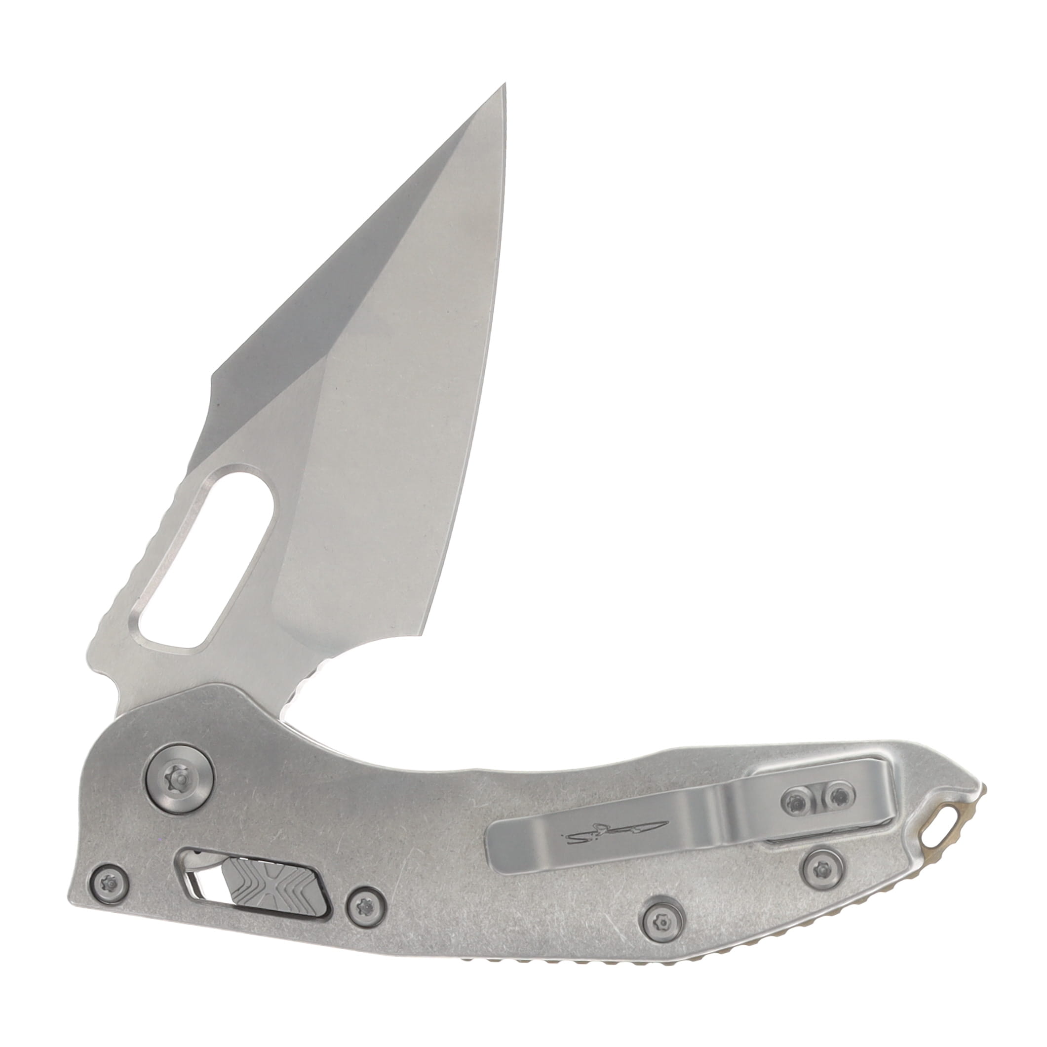 Microtech Stitch RAM-LOK MS Folder STNWSH-STNWSH Slab Side TI W/Bronze AUMT169RL10MS1 View 4