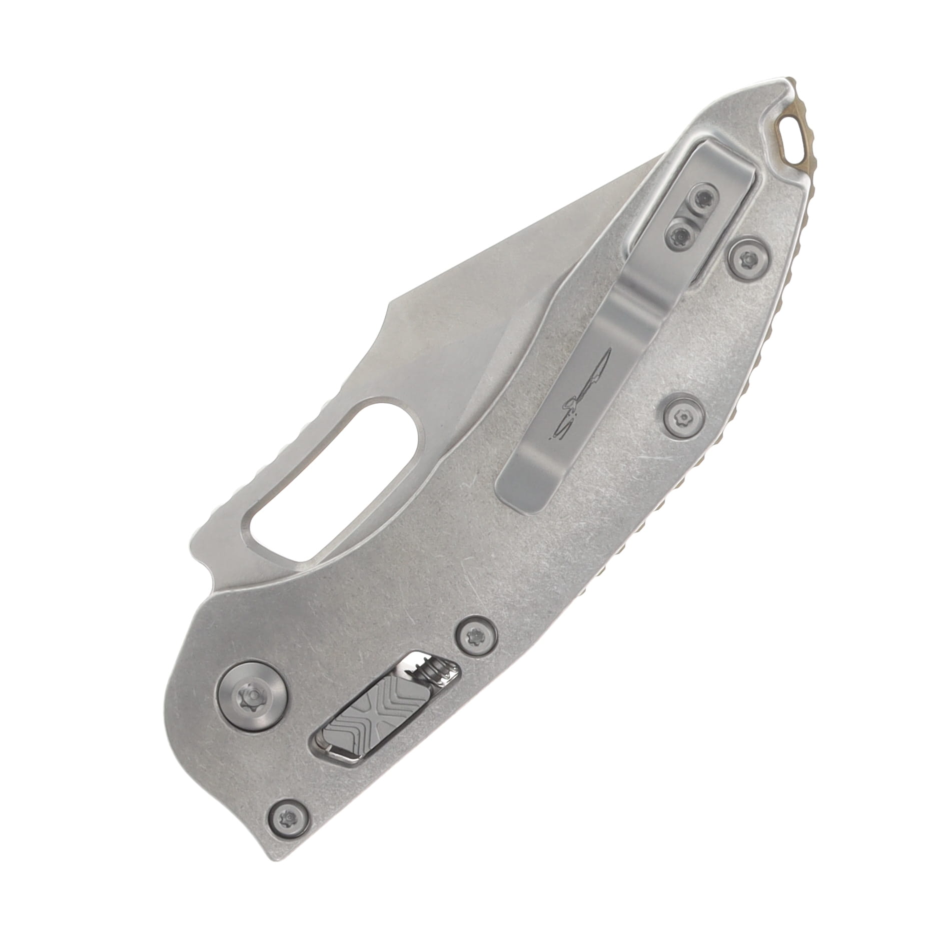 Microtech Stitch RAM-LOK MS Folder STNWSH-STNWSH Slab Side TI W/Bronze AUMT169RL10MS1 View 6
