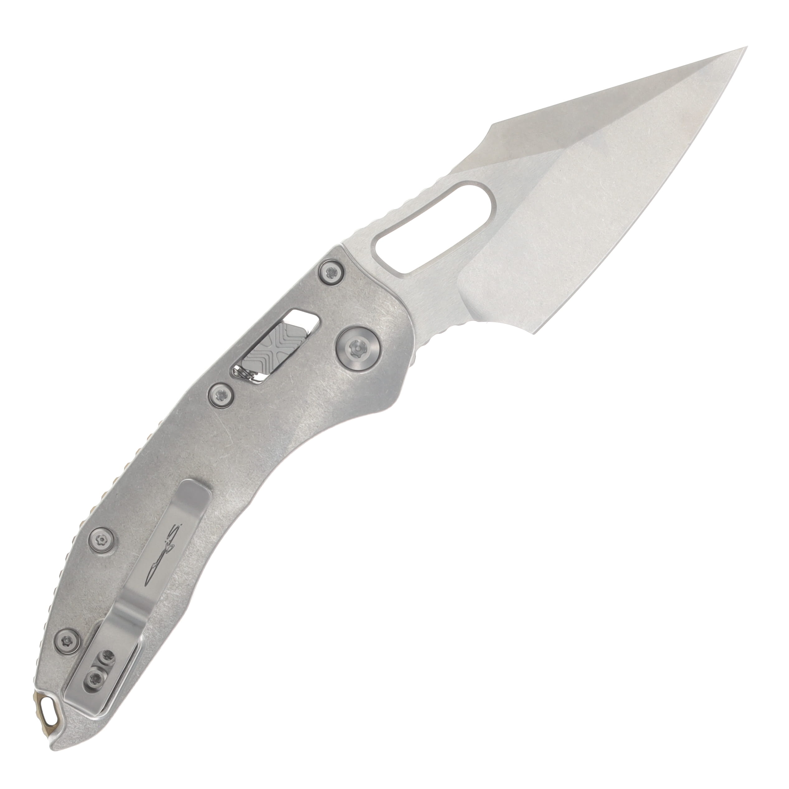 Microtech Stitch RAM-LOK MS Folder STNWSH-STNWSH Slab Side TI W/Bronze AUMT169RL10MS1 View 2