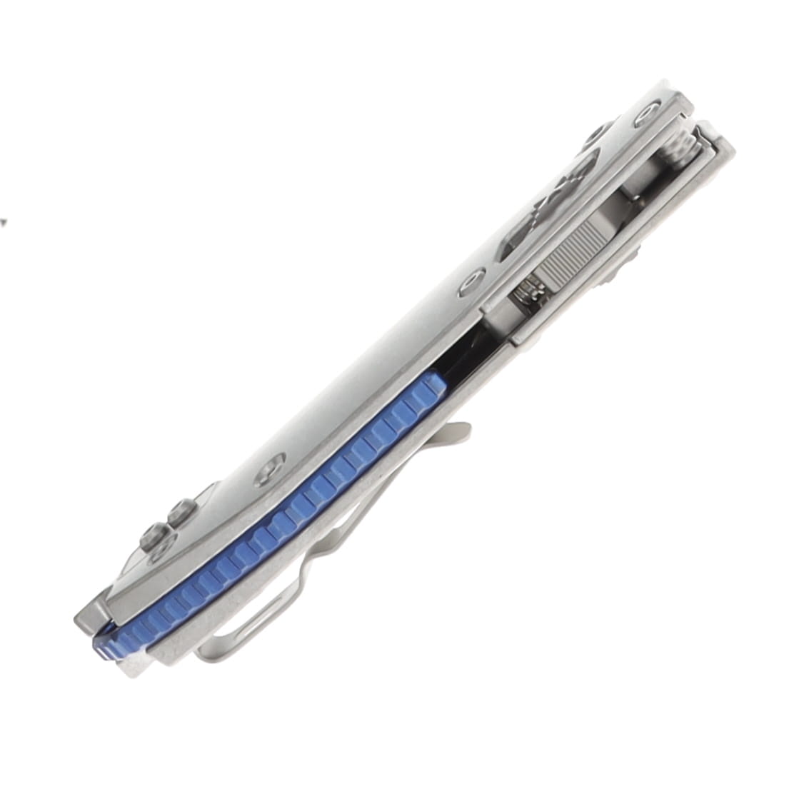 Microtech Stitch RAM-LOK MS Folder STNWSH-STNWSH Slab Side TI W/Blue AUMT169RL10MS2 View 7