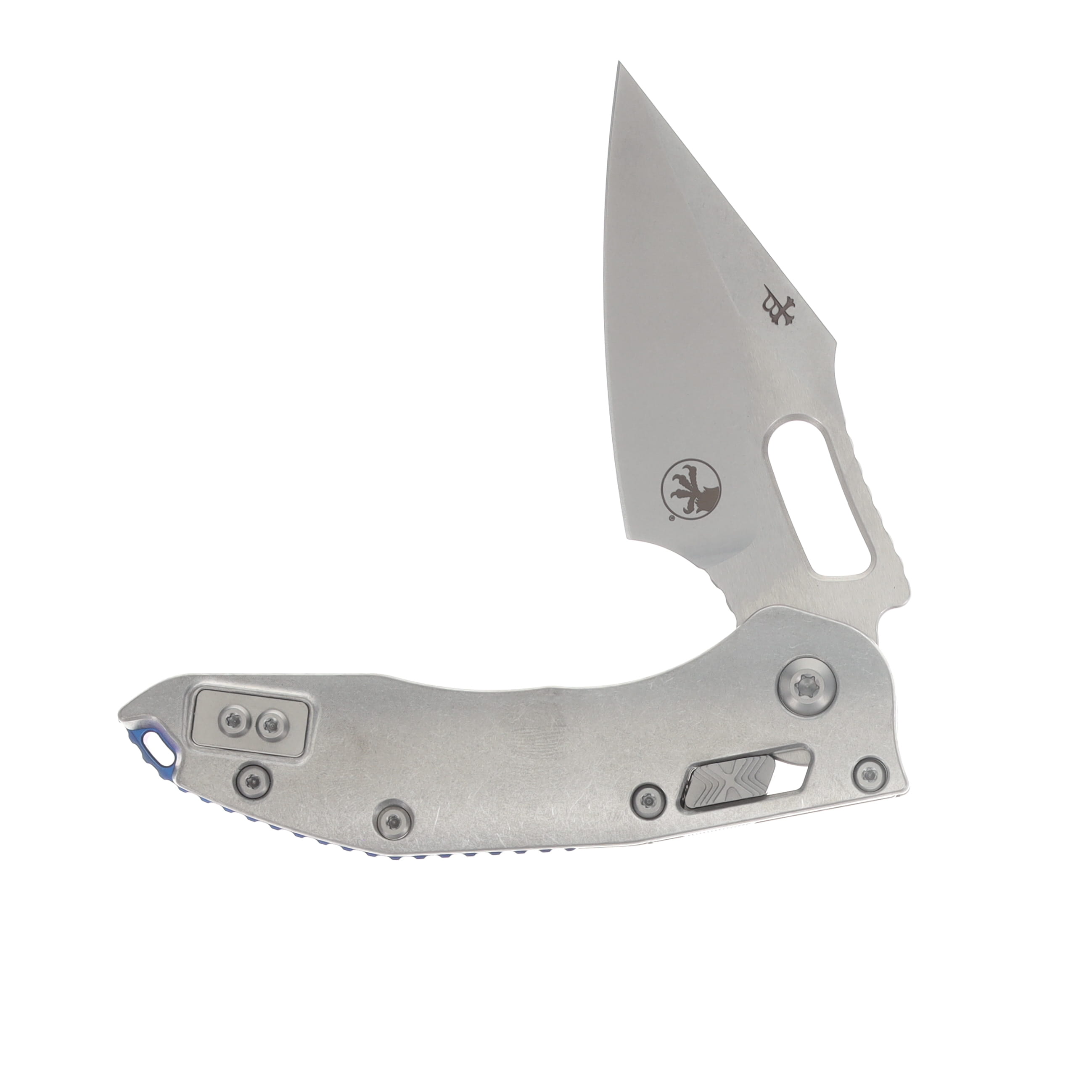 Microtech Stitch RAM-LOK MS Folder STNWSH-STNWSH Slab Side TI W/Blue AUMT169RL10MS2 View 3