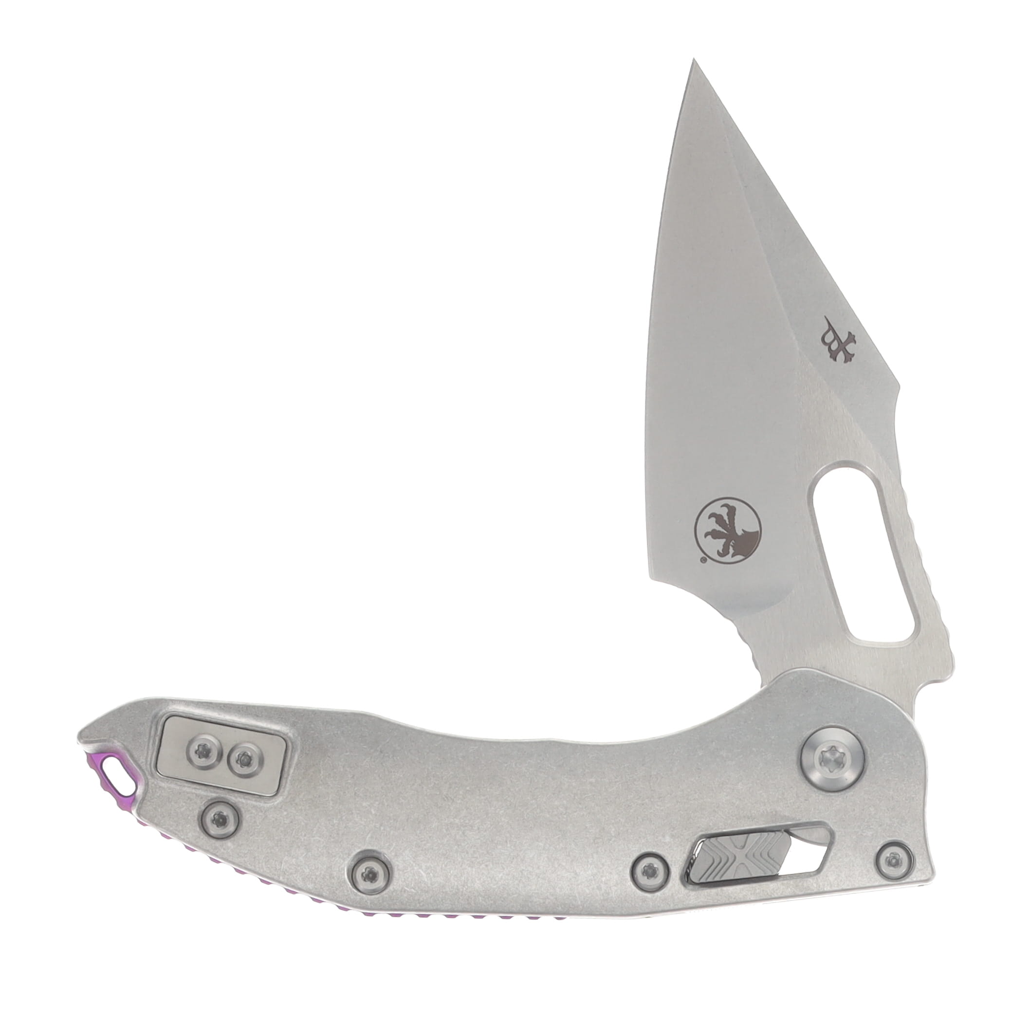 Microtech Stitch RAM-LOK STD MS Folder STNWSH-STNWSH Slab Side 6AL4V TI W/ Purple MT169RL10MS3 View 3