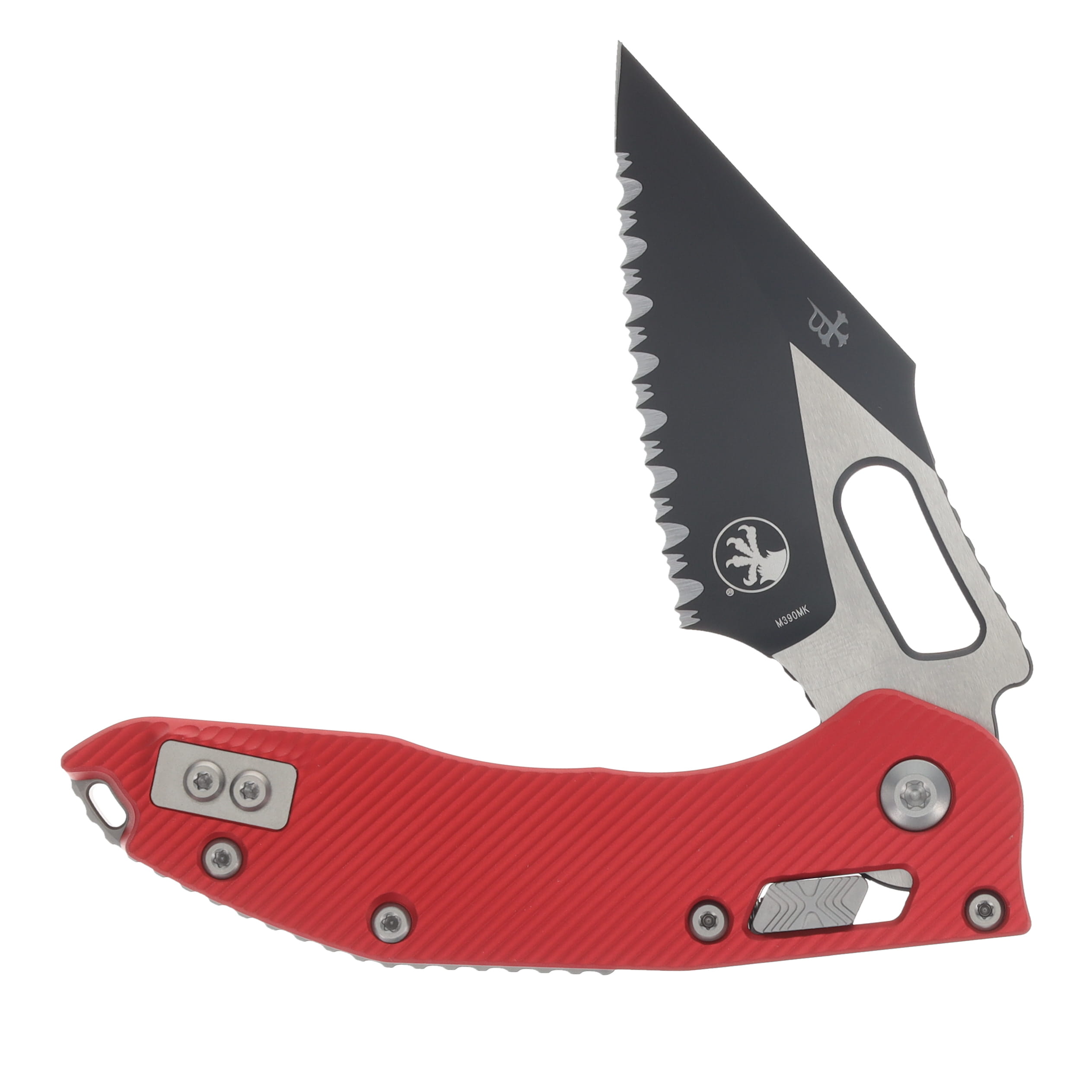 Microtech Stitch RAM LOK Folder S/E Black Serrated - Fluted Aluminum Red AUMT169RL3FLRD View 3