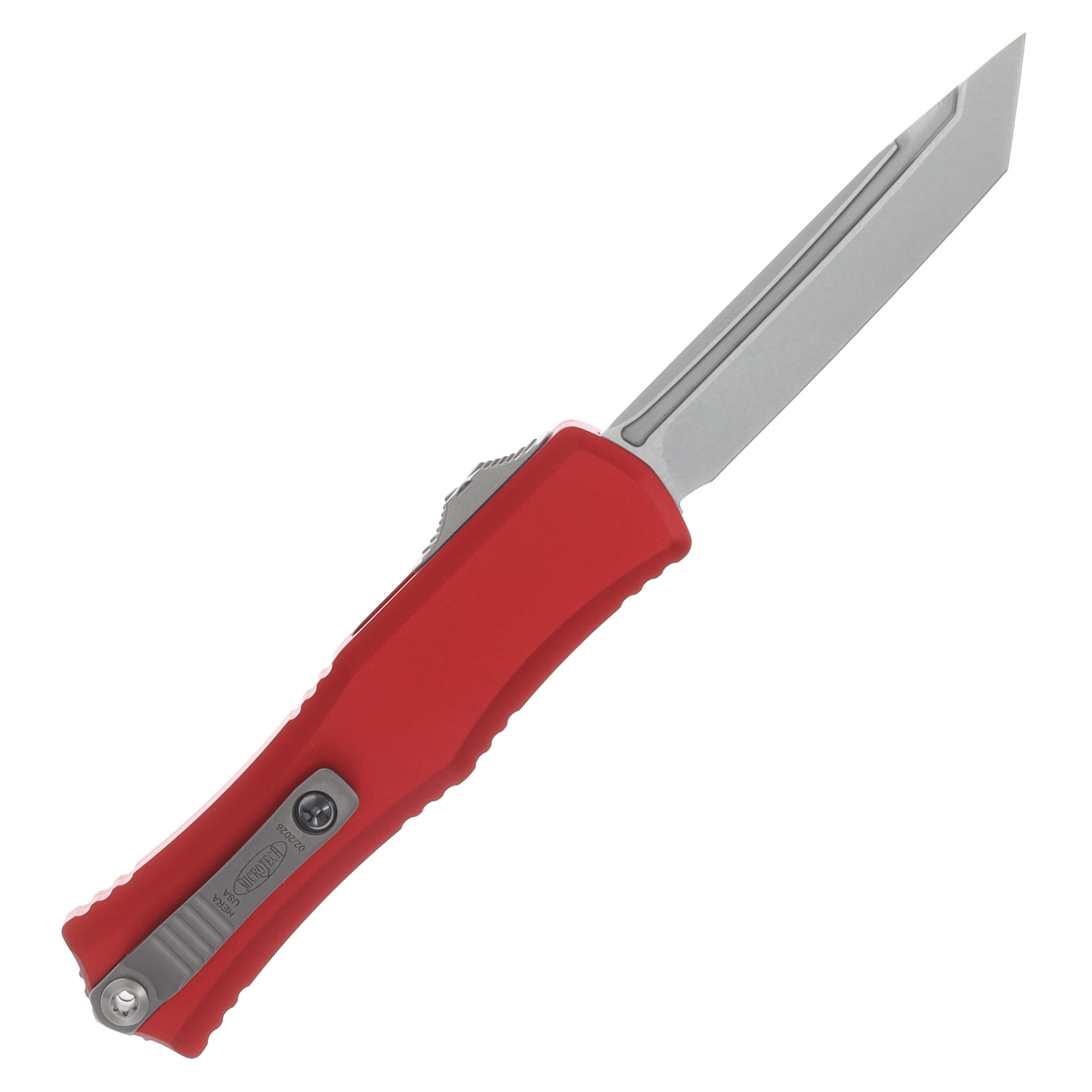 Microtech Hera II Mini OTF Auto T/E Stonewash Standard Red Aluminum AUMT1704M10RD View 2