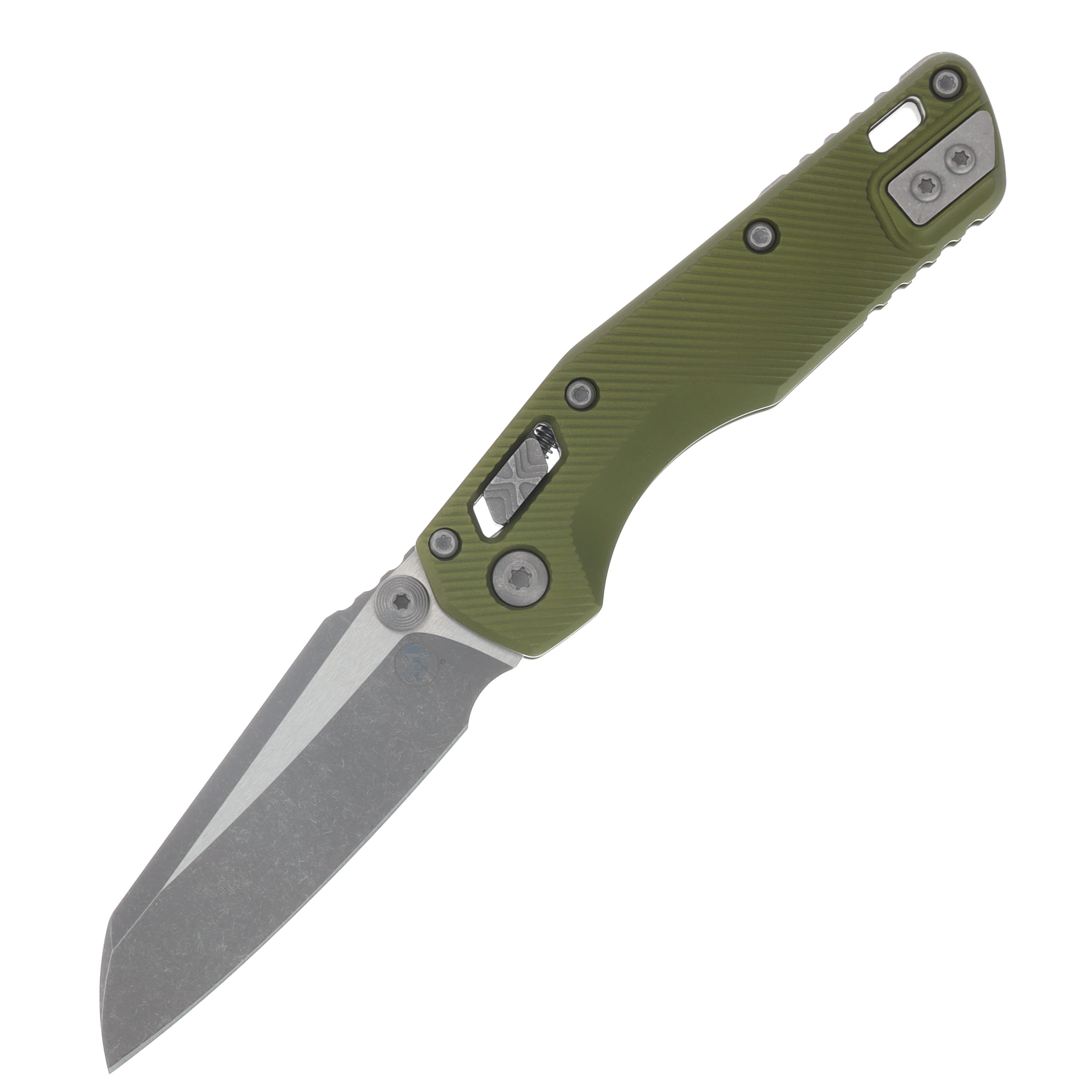 Microtech MSI Mini RAM-LOK Folding Knife Apocalyptic S/E OD Green Fluted Aluminum MT210M10APFLOD View 1