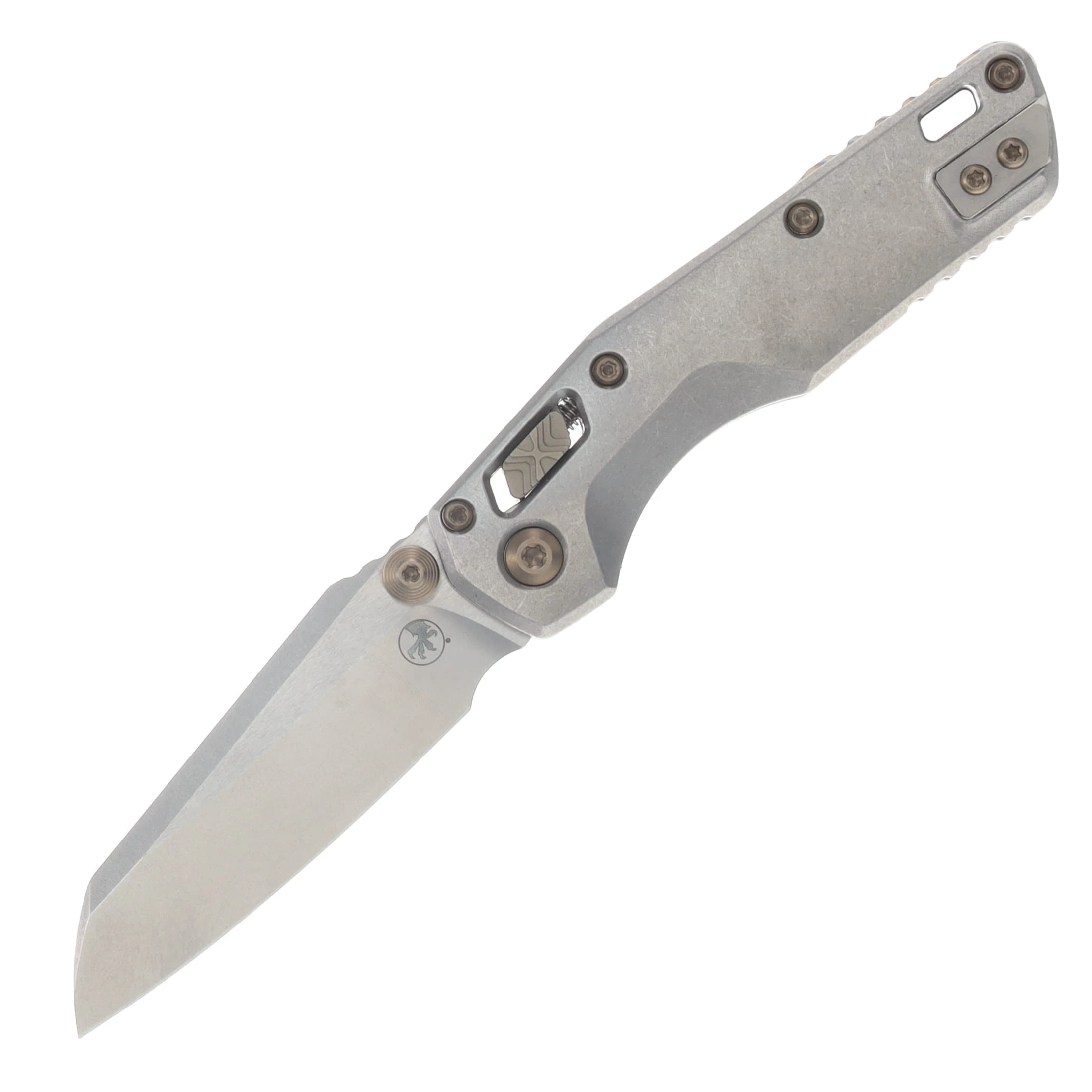 Marfione Select MSI Mini RAM-LOK Folding Knife Stonewash/Stonewash Slab Side Titanium with Flamed Titanium Accents MT210M10MS5 View 1