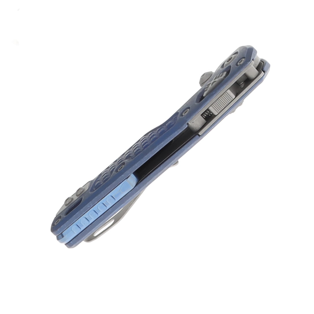 Marfione Select MSI Mini RAM-LOK Folding Knife Serrated Apocalyptic/Antique Blue Frag Titanium with Blue Titanium Accents MT210M12APFRMS2 View 7