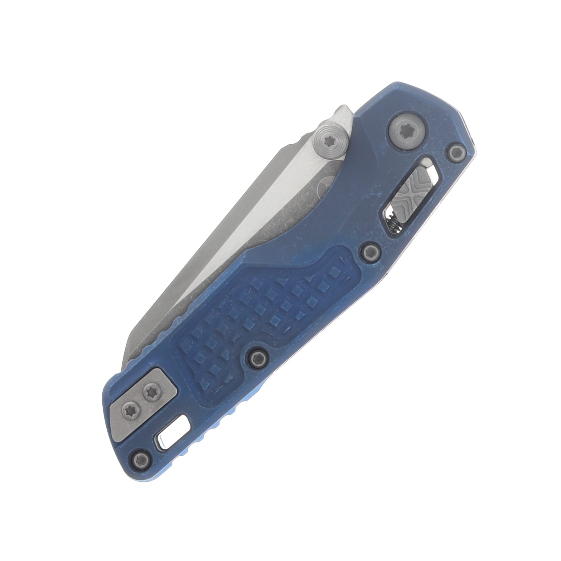 Marfione Select MSI Mini RAM-LOK Folding Knife Serrated Apocalyptic/Antique Blue Frag Titanium with Blue Titanium Accents MT210M12APFRMS2 View 5
