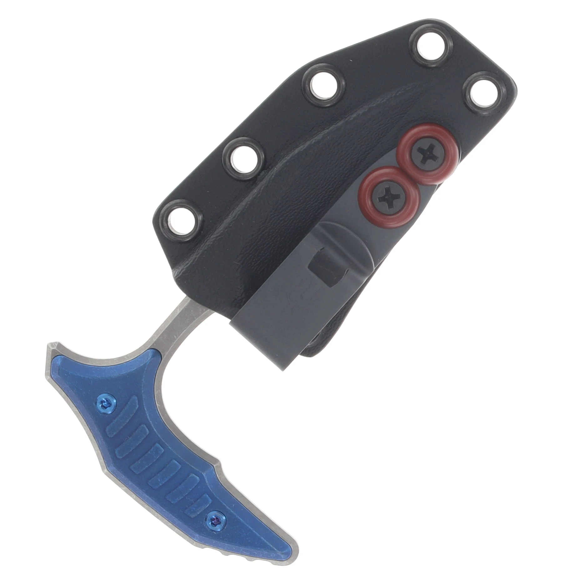 Marfione Select Bee Fixed Blade Push Dagger Full Serrated Apocalyptic/Antique Blue Titanium with Kydex Sheath MT21812APMS3 View 4