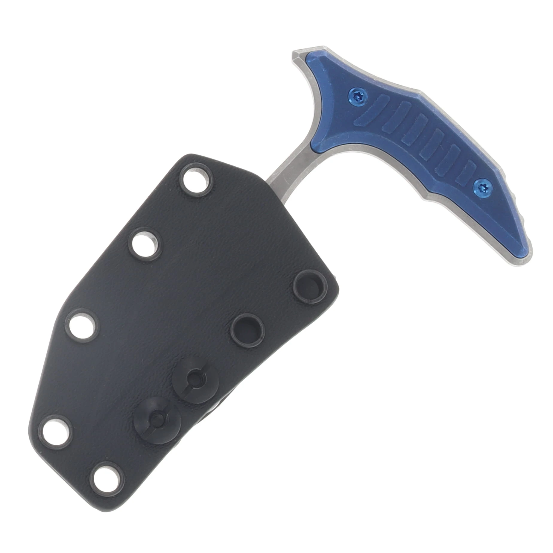 Marfione Select Bee Fixed Blade Push Dagger Full Serrated Apocalyptic/Antique Blue Titanium with Kydex Sheath MT21812APMS3 View 3