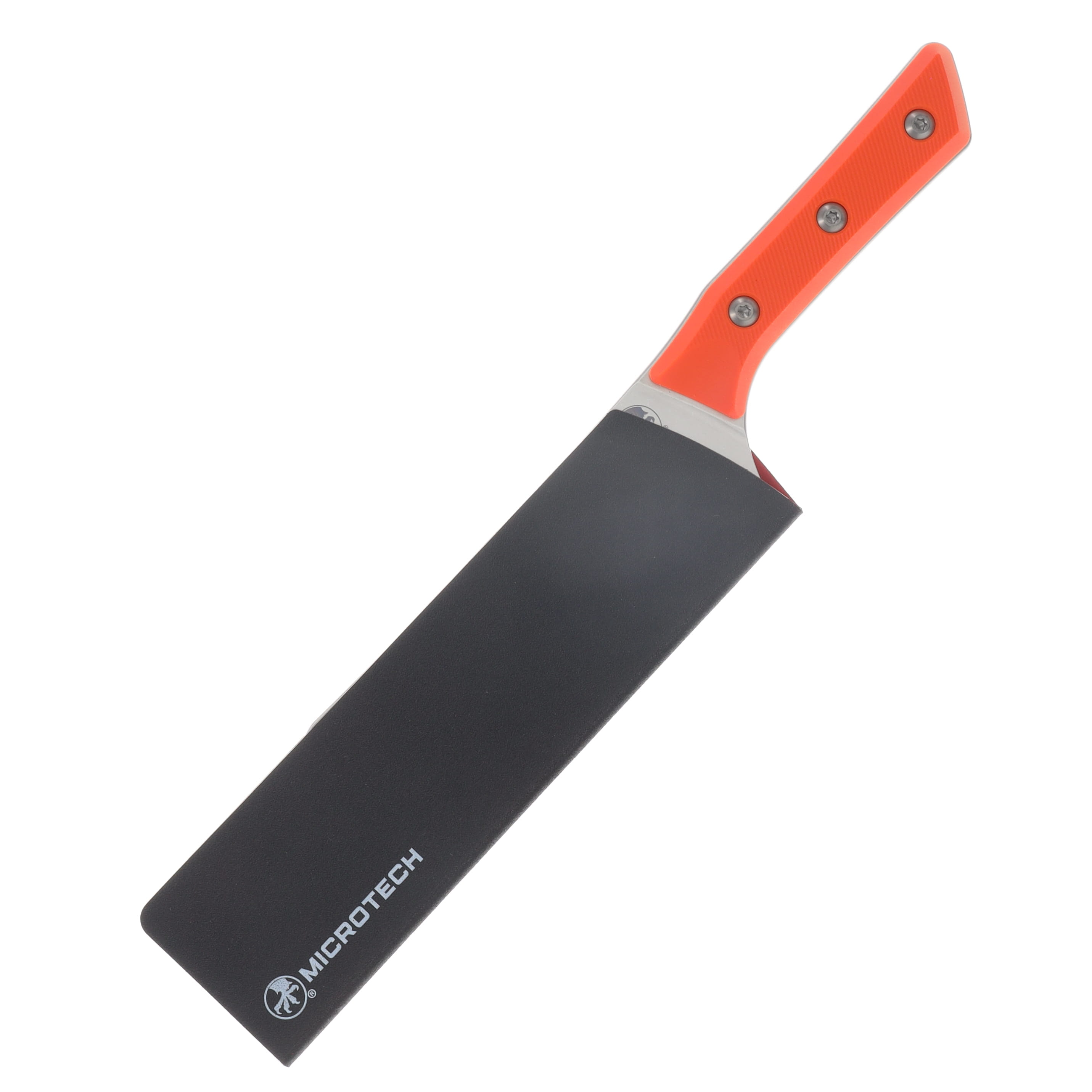 Microtech 8" Chef Knife Stonewash M390MK/Ember G-10 MT300010EM View 3