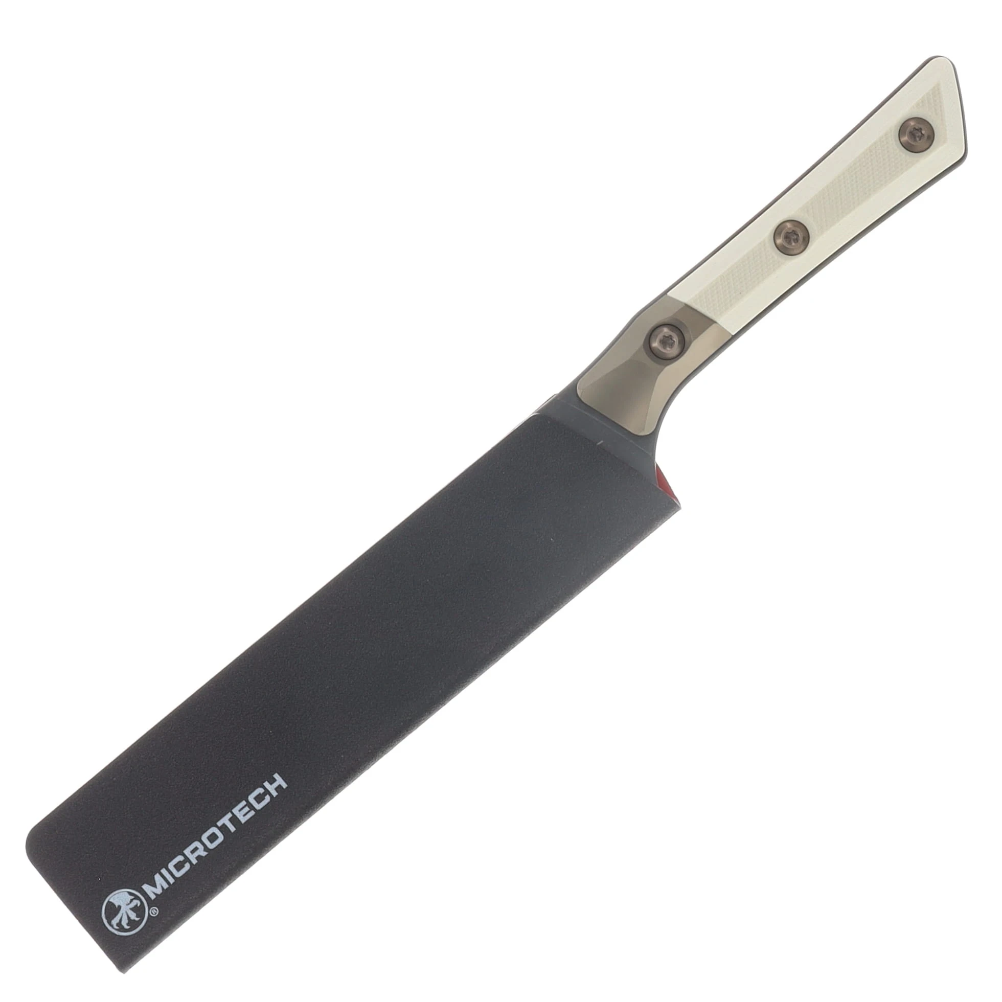 Microtech 6in Utility Knife DLC Standard Ivory W/ Bronzed Titanium Bolster MT3400B1DLCIVS View 3