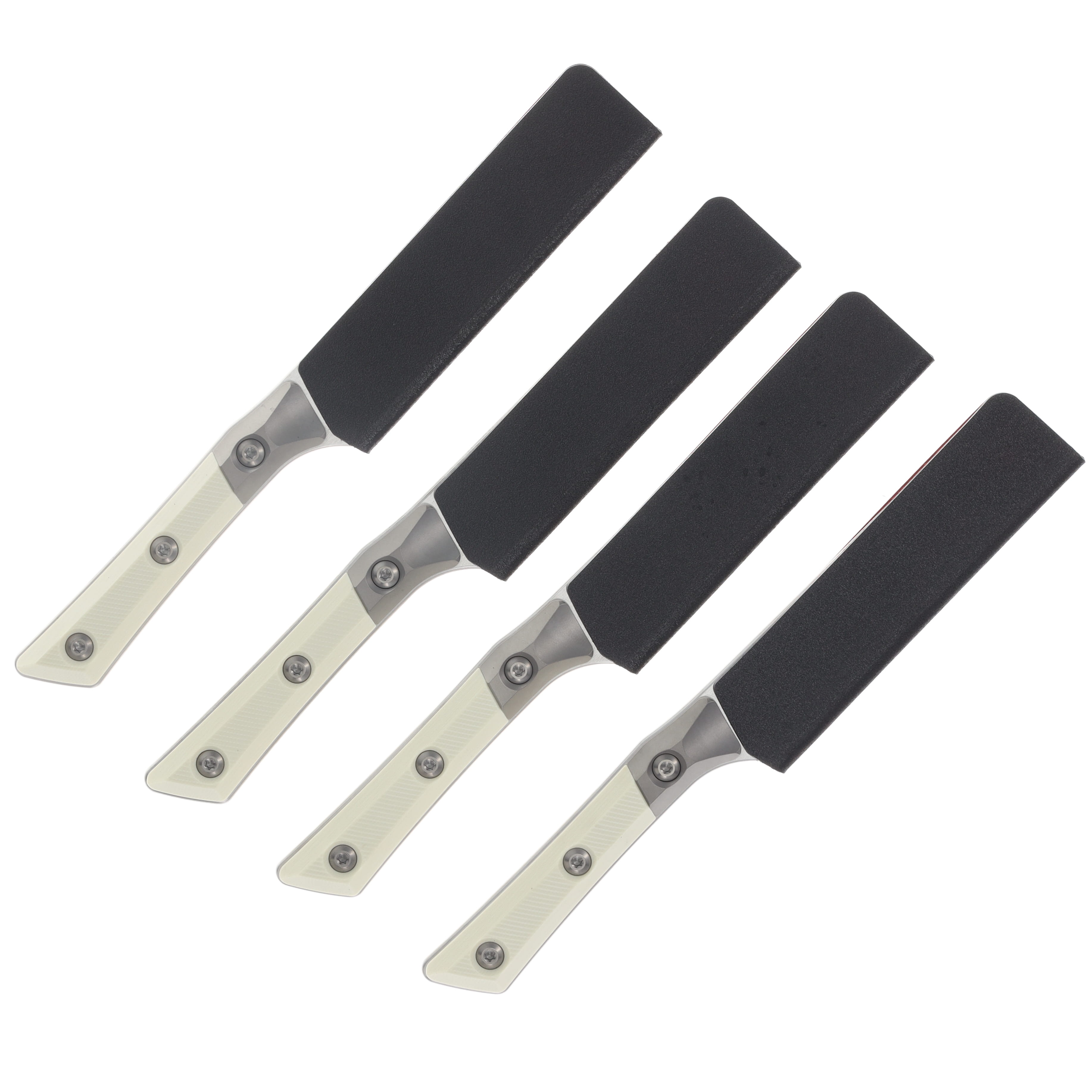 Microtech 4.5in Steak Knife 4PC Set STNWSH Serrated TI Bolster Ivory G-10 MT3600B12SETIV View 4