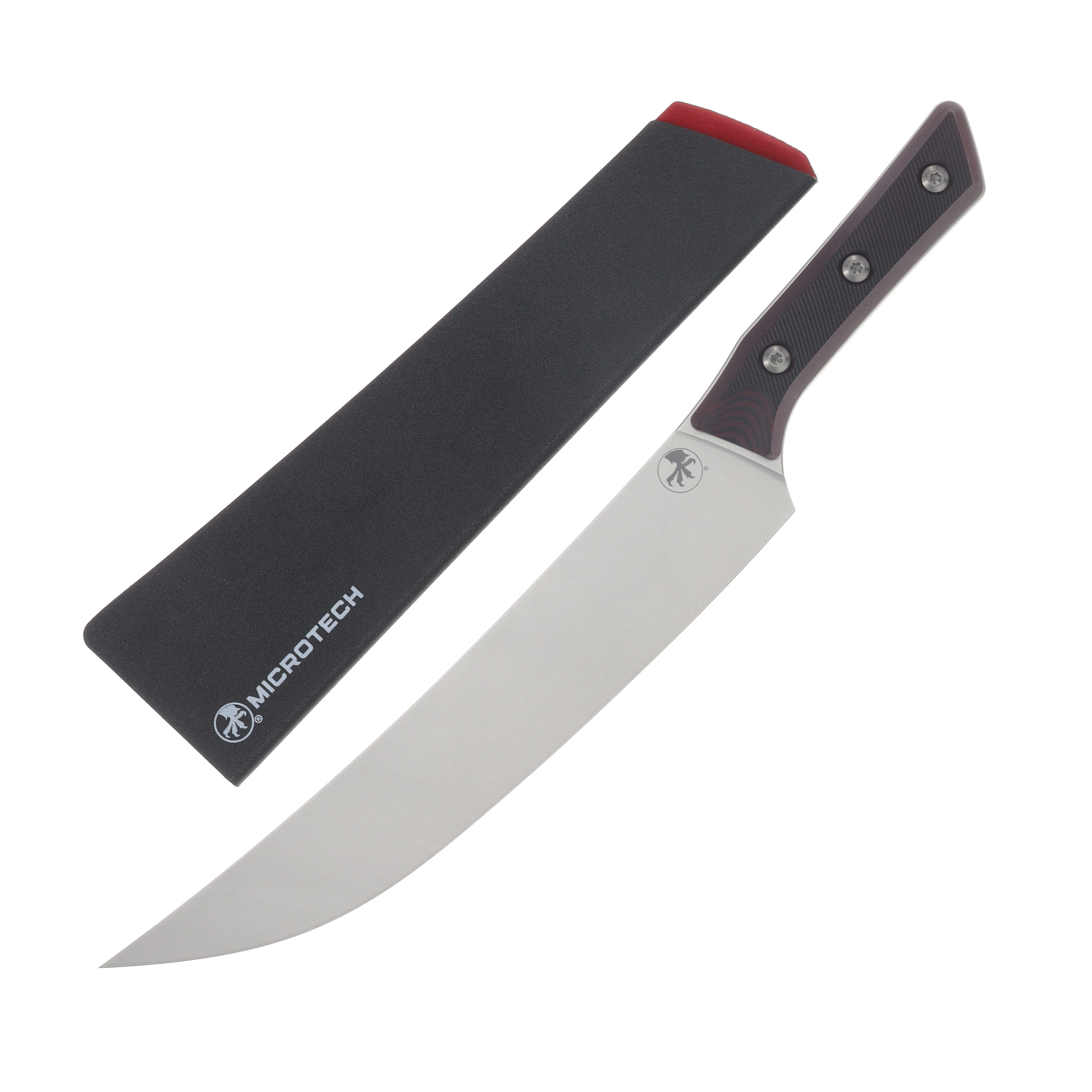 Microtech 10in Butcher Knife Stonewash Standard Black Cherry MT380010BC View 1