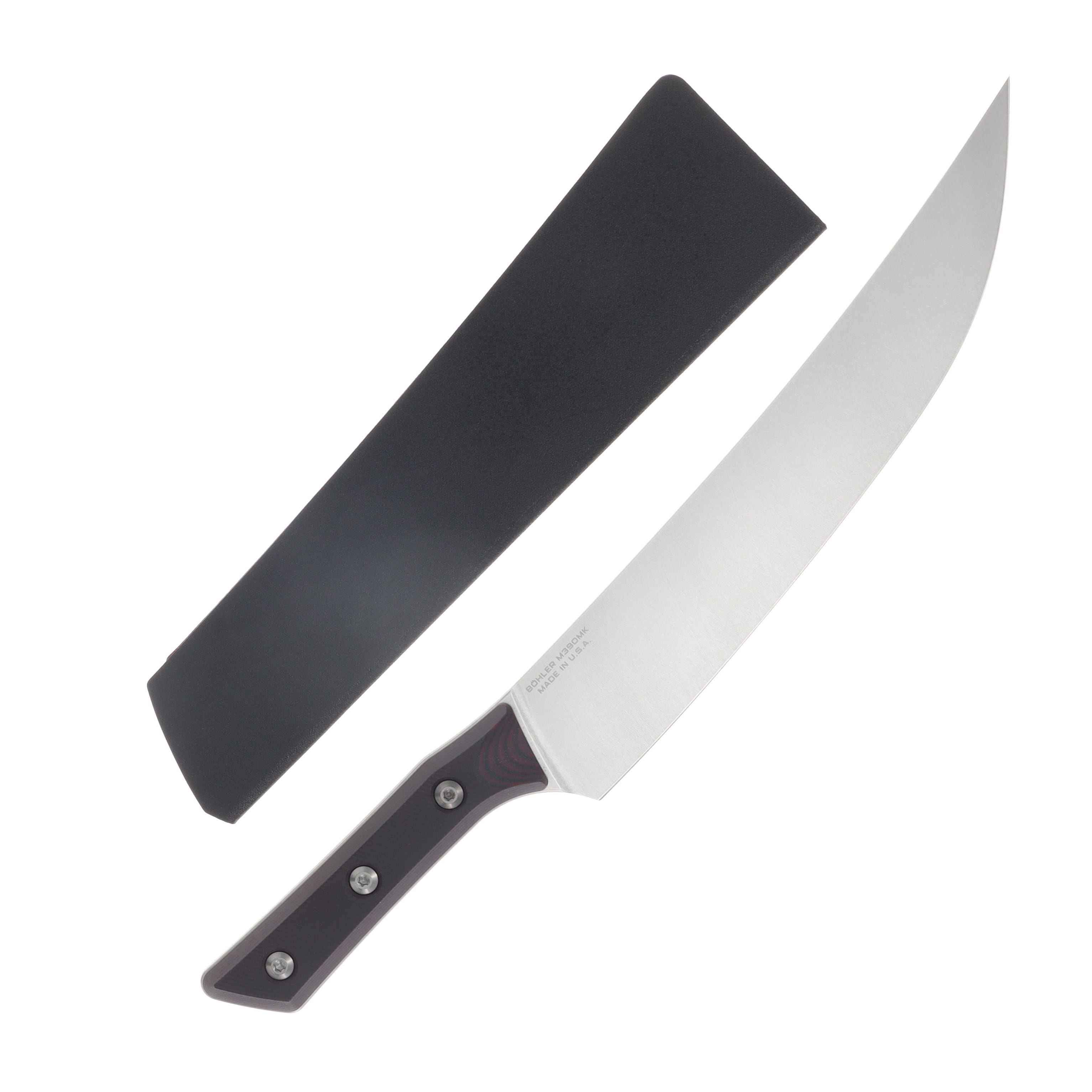 Microtech 10in Butcher Knife Stonewash Standard Black Cherry MT380010BC View 2