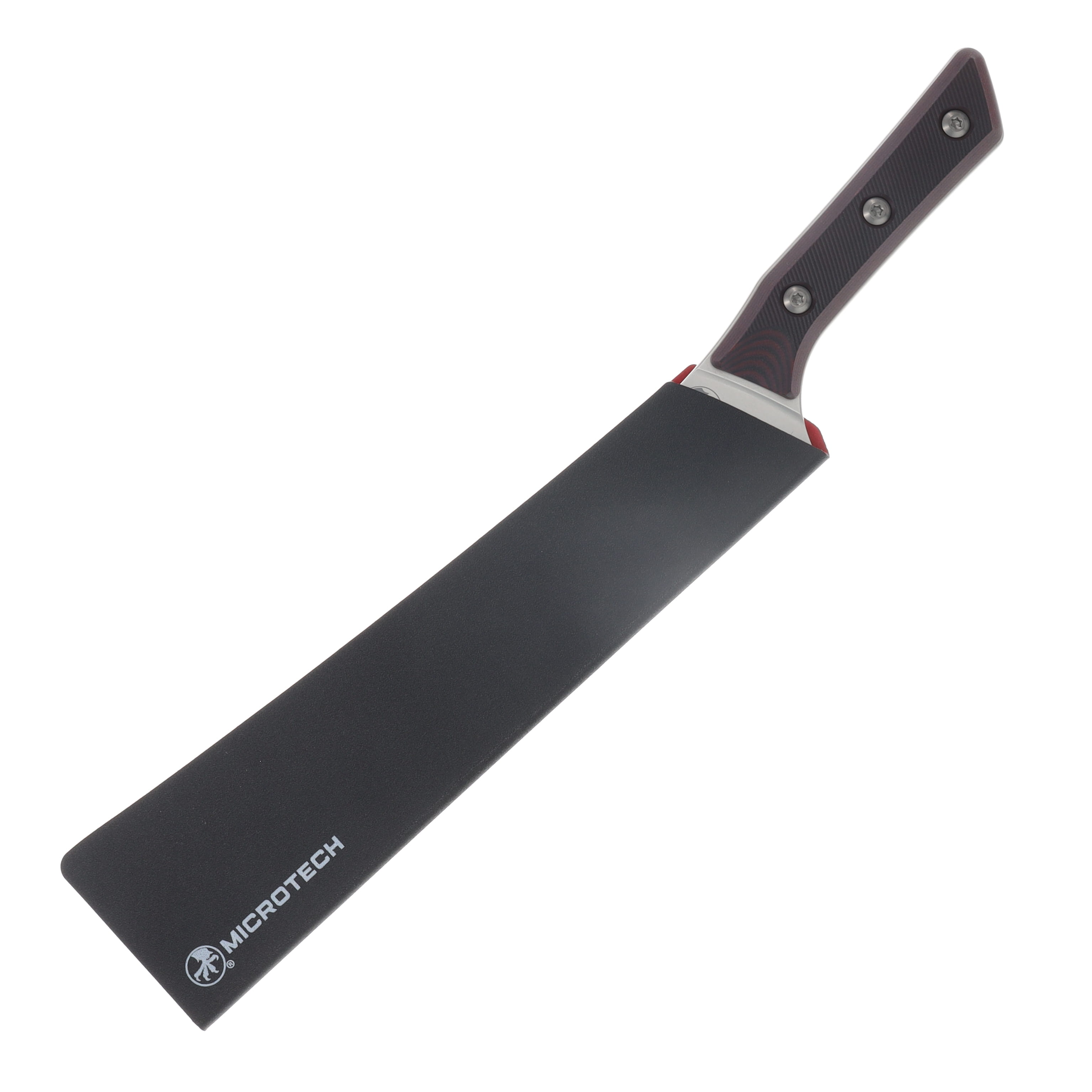 Microtech 10in Butcher Knife Stonewash Standard Black Cherry MT380010BC View 3