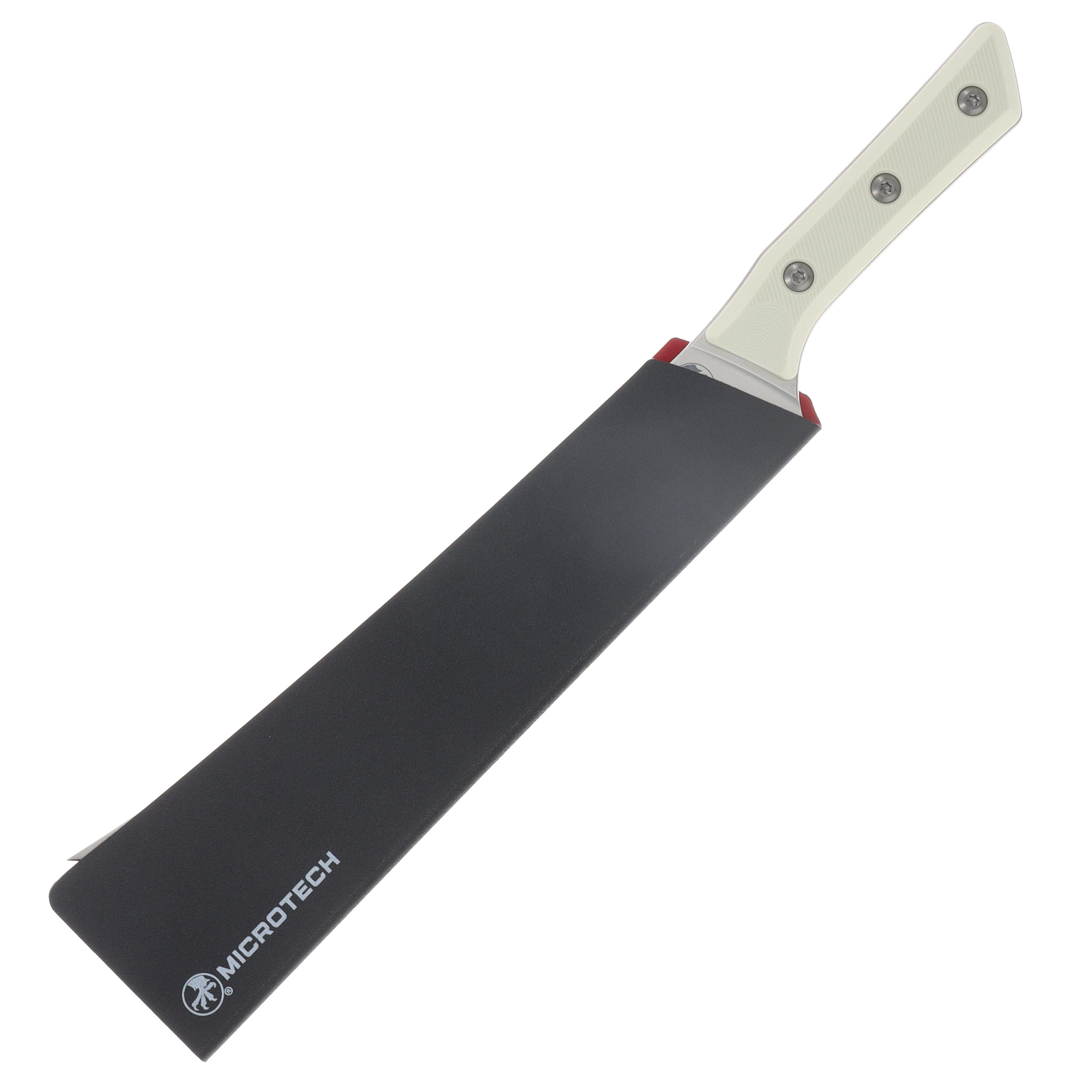 Microtech 10in Butcher Knife Stonewash Standard Ivory G-10 MT380010IV View 3