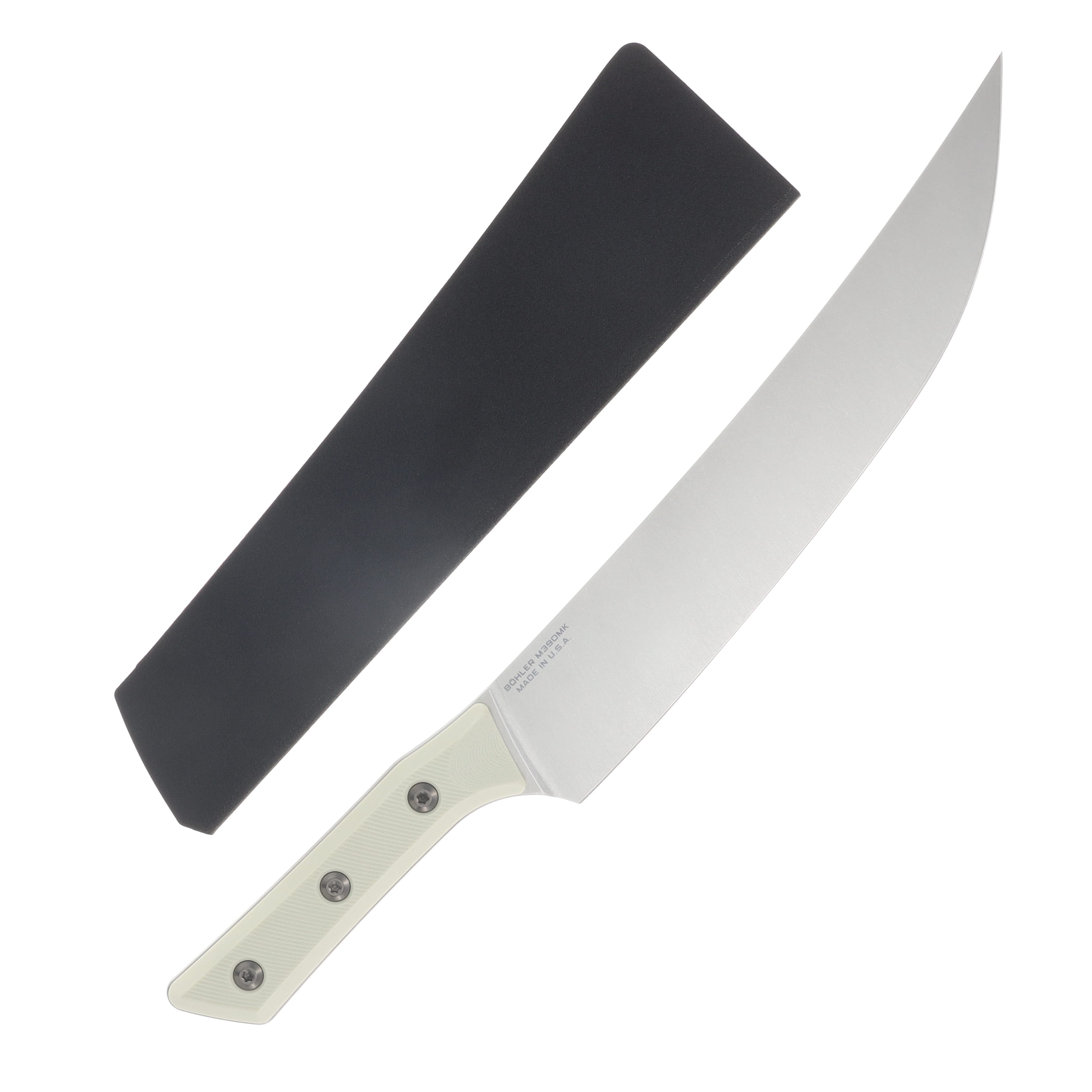 Microtech 10in Butcher Knife Stonewash Standard Ivory G-10 MT380010IV View 2