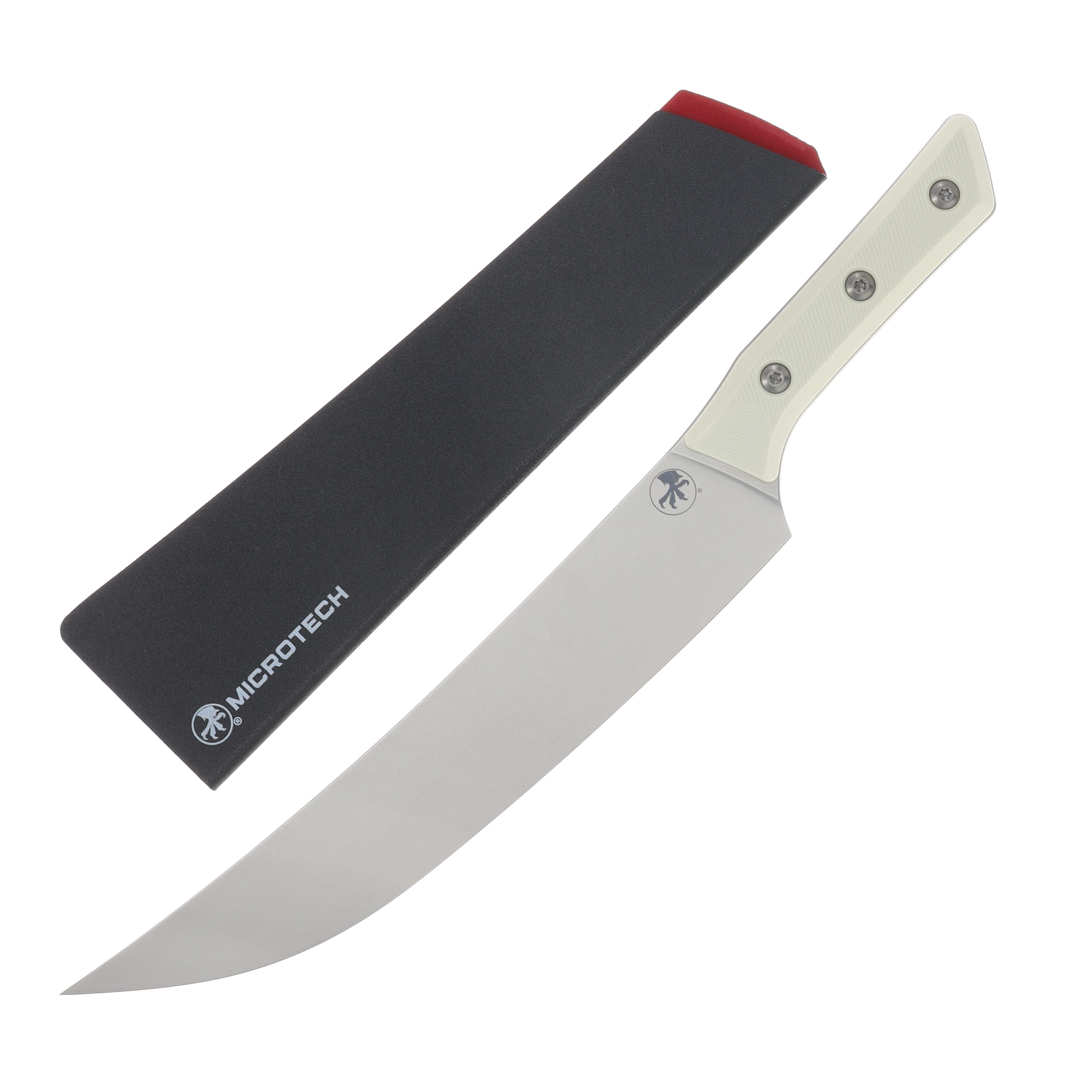 Microtech 10in Butcher Knife Stonewash Standard Ivory G-10 MT380010IV View 1