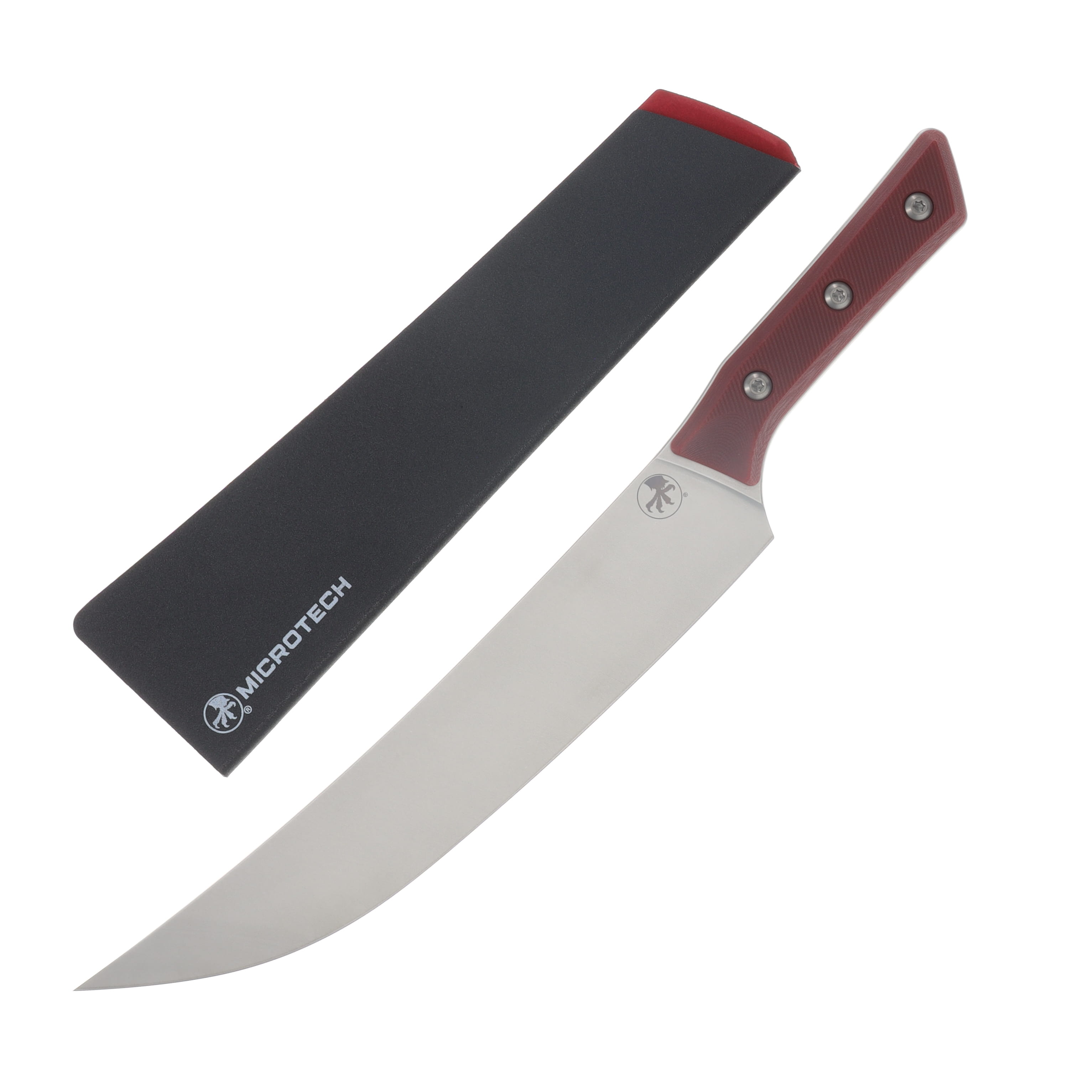 Microtech 10in Butcher Knife Stonewash Standard Merlot G-10 MT380010MR View 1