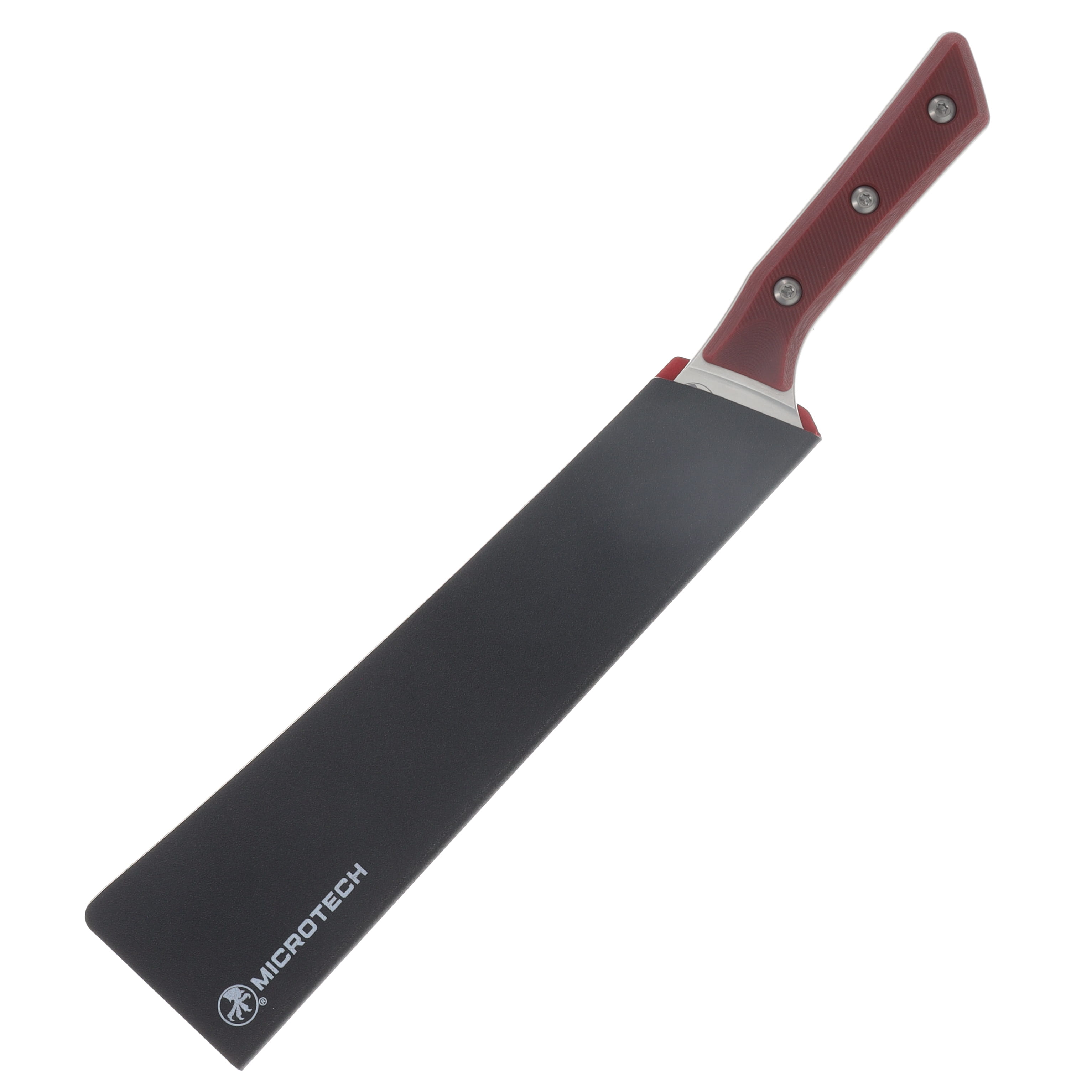 Microtech 10in Butcher Knife Stonewash Standard Merlot G-10 MT380010MR View 3